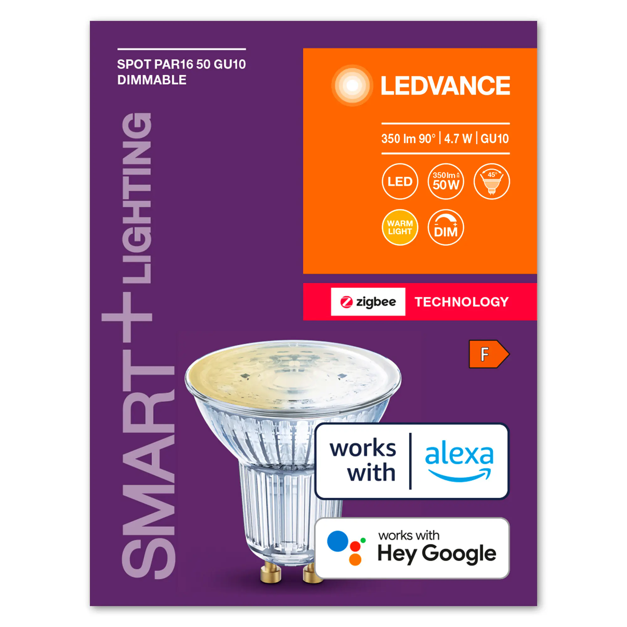 Ledvance LED Leuchtmittel Smart ZB PAR16 GU10 4,7 W warmweiß dimmbar