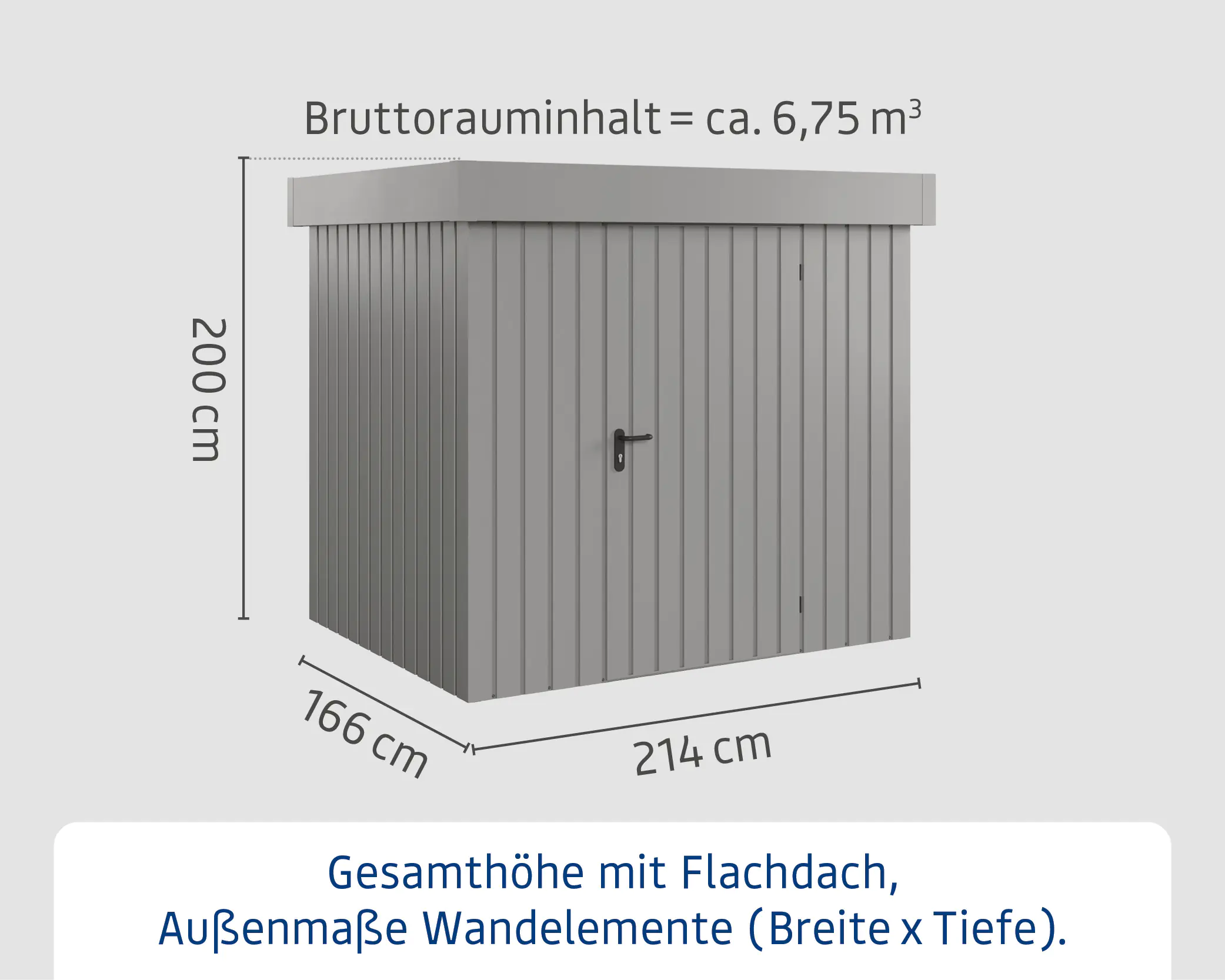 EcoStar Metallgerätehaus Euroline EFD4 graualuminium 214 x 166 cm 1-flg.