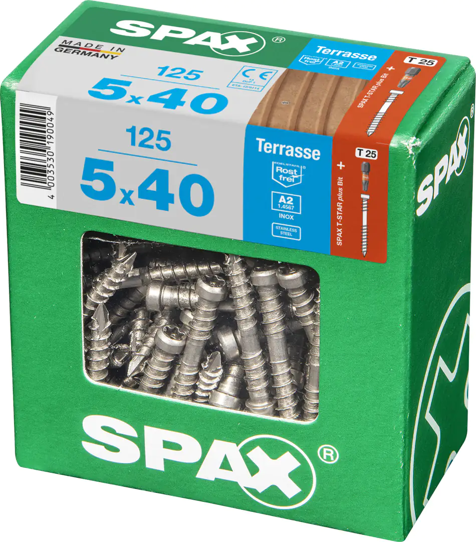 Spax Terrassenschrauben 5.0 x 40 mm TX 25 - 125 Stk.