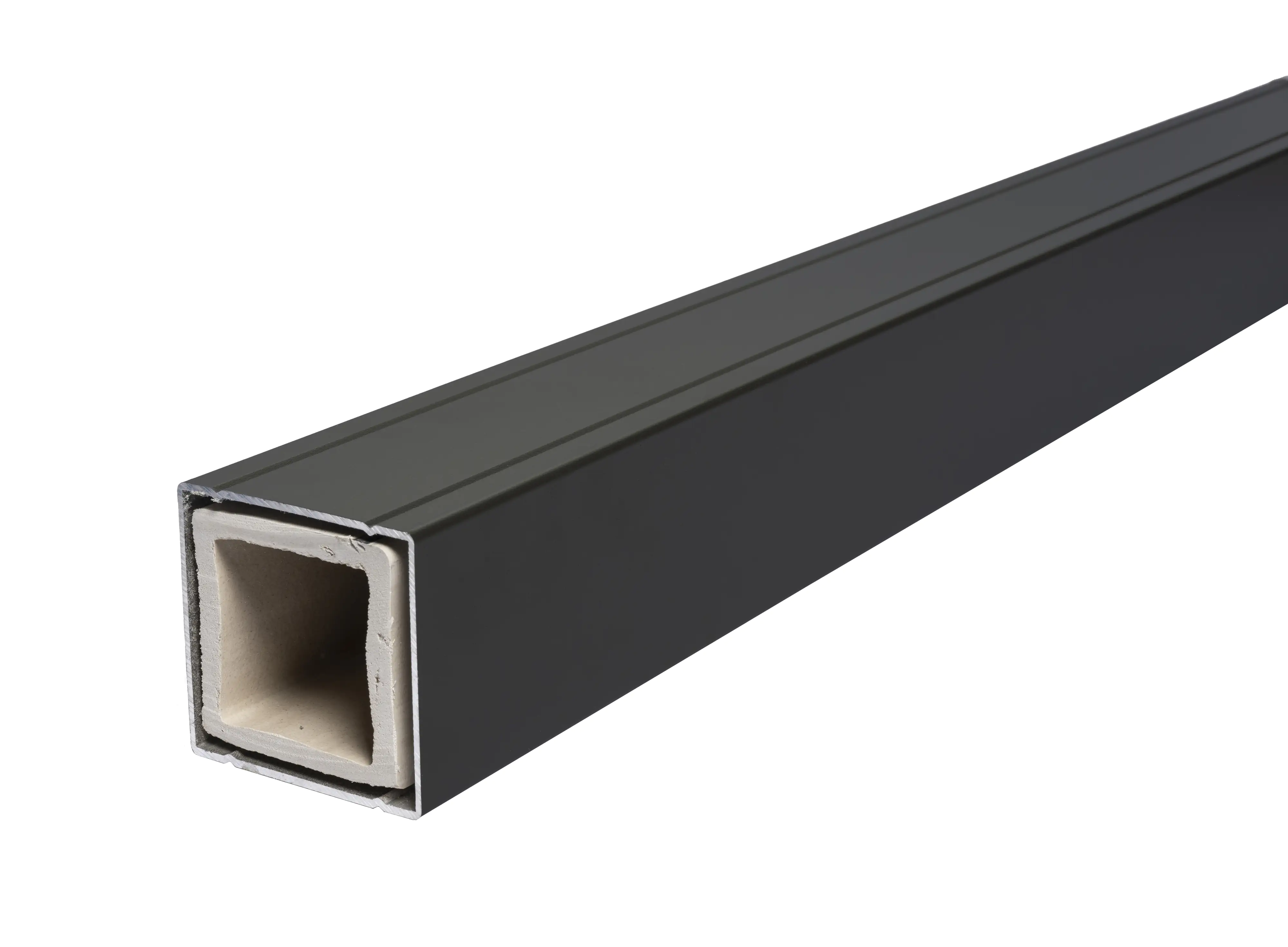 elephant Alupfosten 185 x 6,8 x 6,8 anthrazit mit Abdeckung