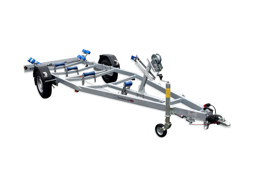 TPV Bootstrailer BA 1300-R mit Vierfachrollen+Stützrad gebremst 1300kg für Bootslänge bis zu 5,80m