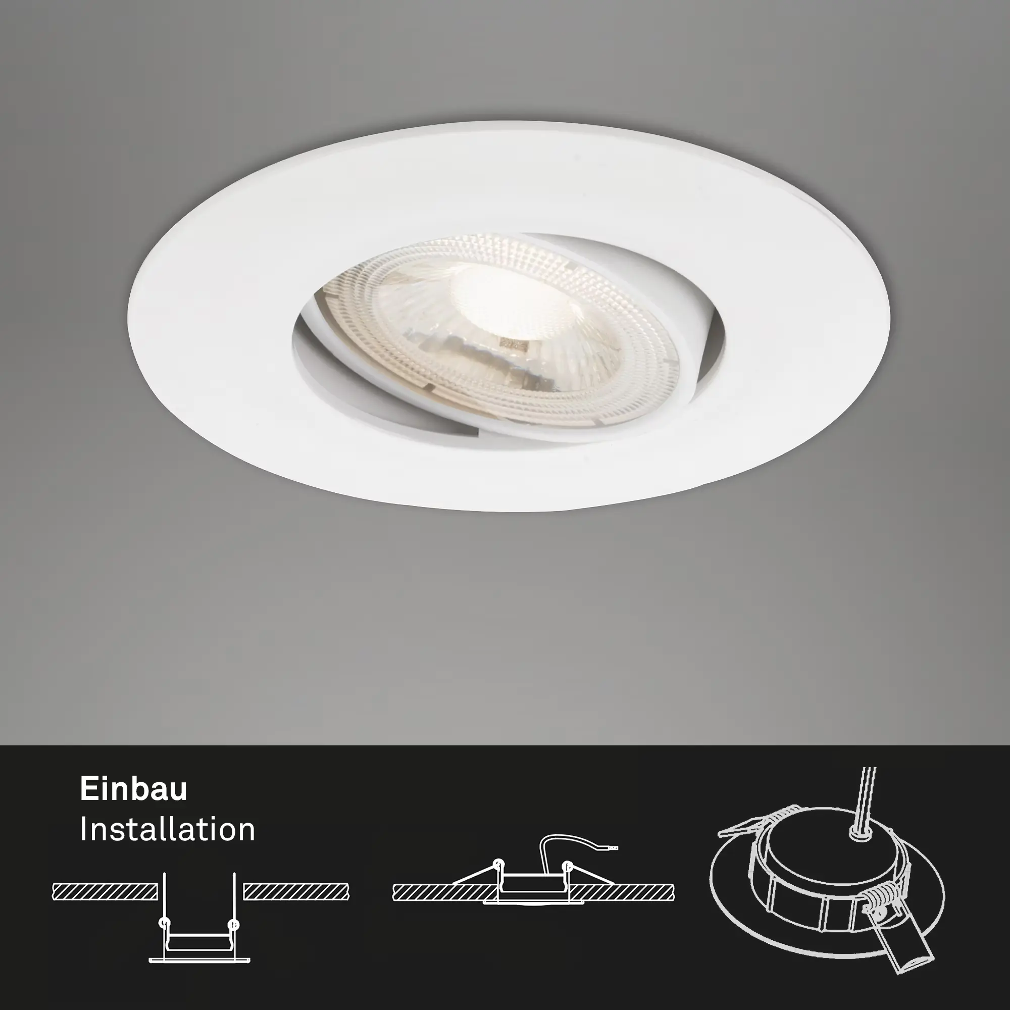Briloner 3er Set LED Einbauleuchte Nava Move weiß Ø 9 cm warmweiß