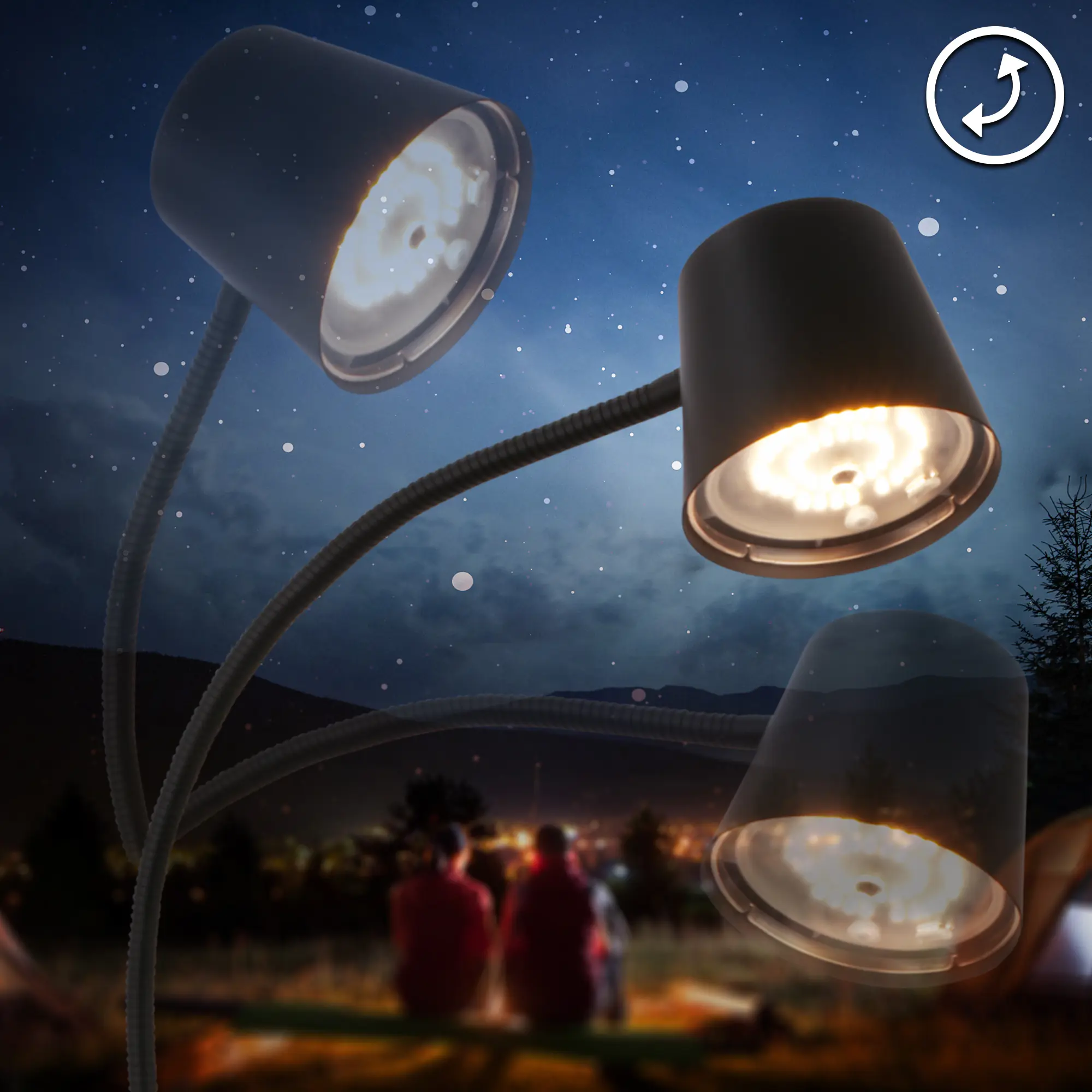 Brilloner LED-Akku-Stehleuchte Cielo 5,5 W Metall schwarz warmweiß