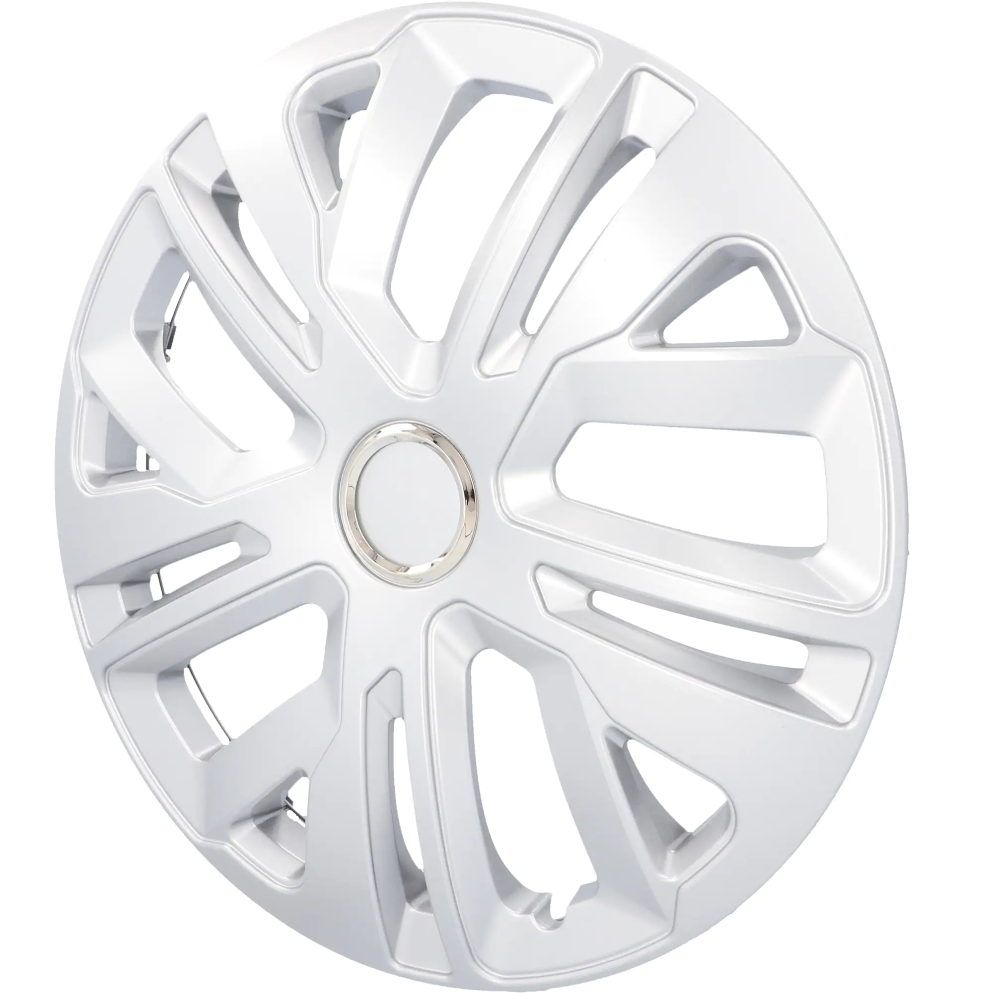 Cartrend Radzierblende Raven 35 cm (14 Zoll) silber 4 stück