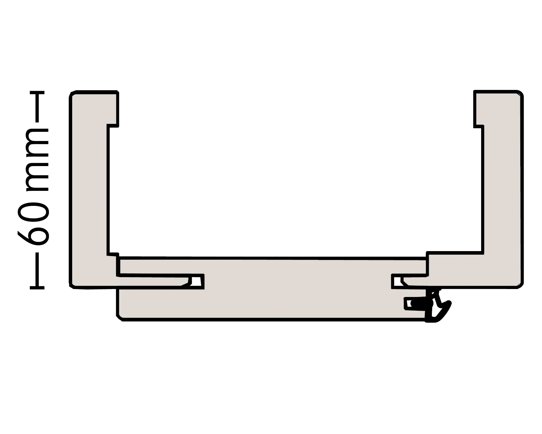 Borne Zarge CPL Masera grau 73,5 cm DIN rechts