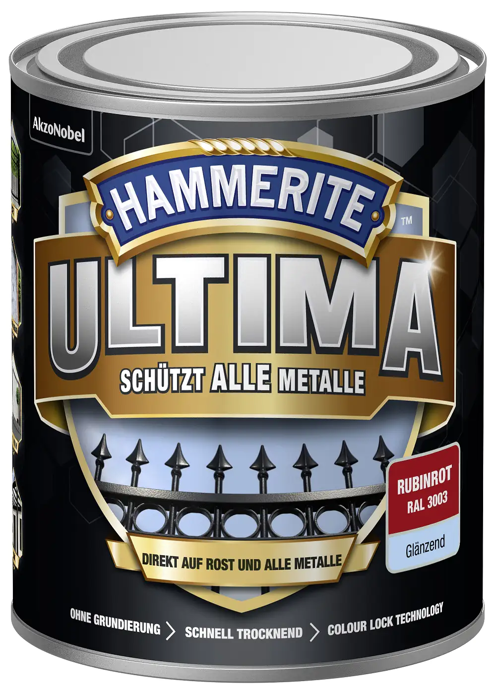 Hammerite Metallschutzlack ULTIMA glänzend rubinrot RAL 3003 750 ml