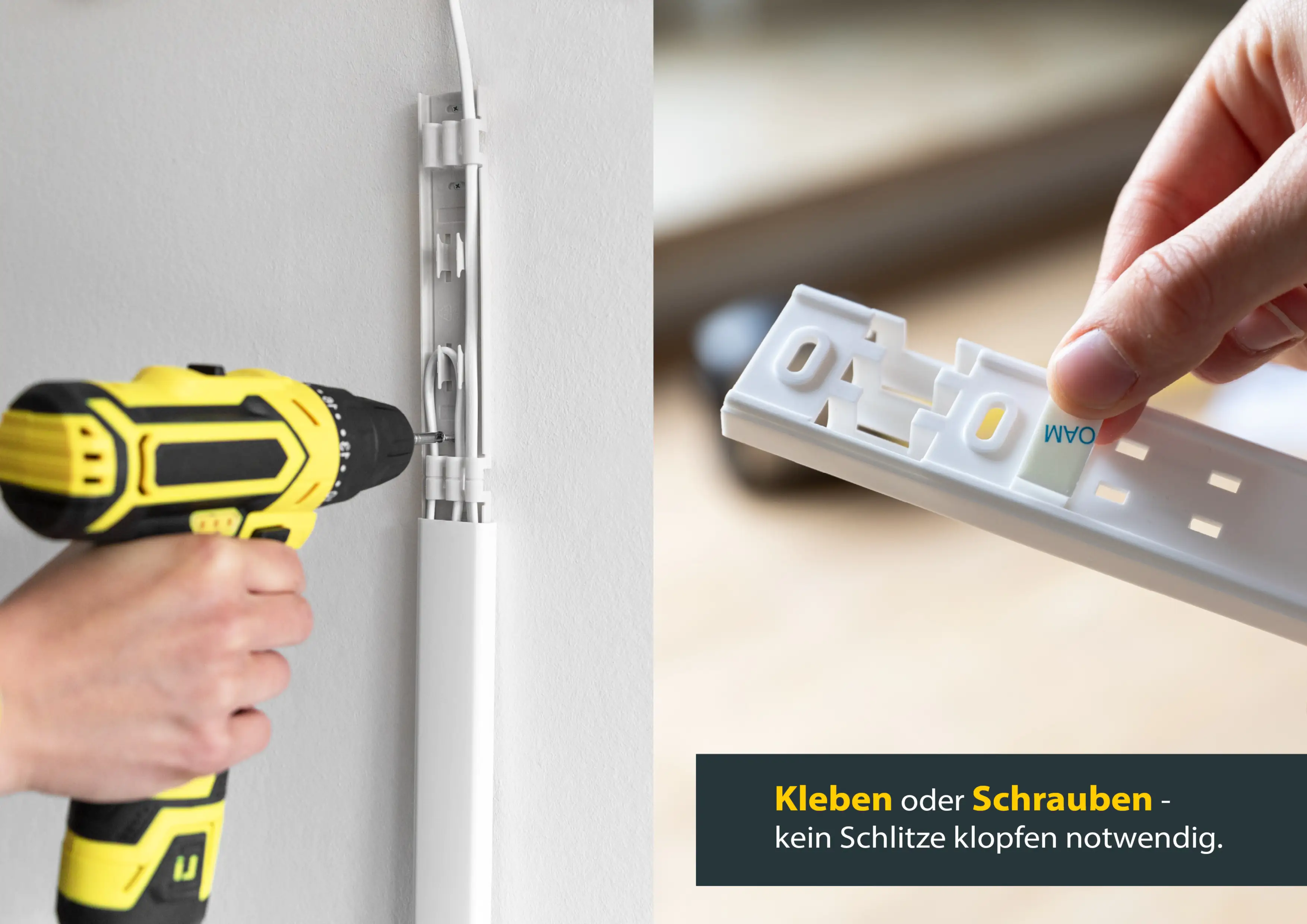 Schellenberg Kabelkanal System M weiß 210 cm Starterset