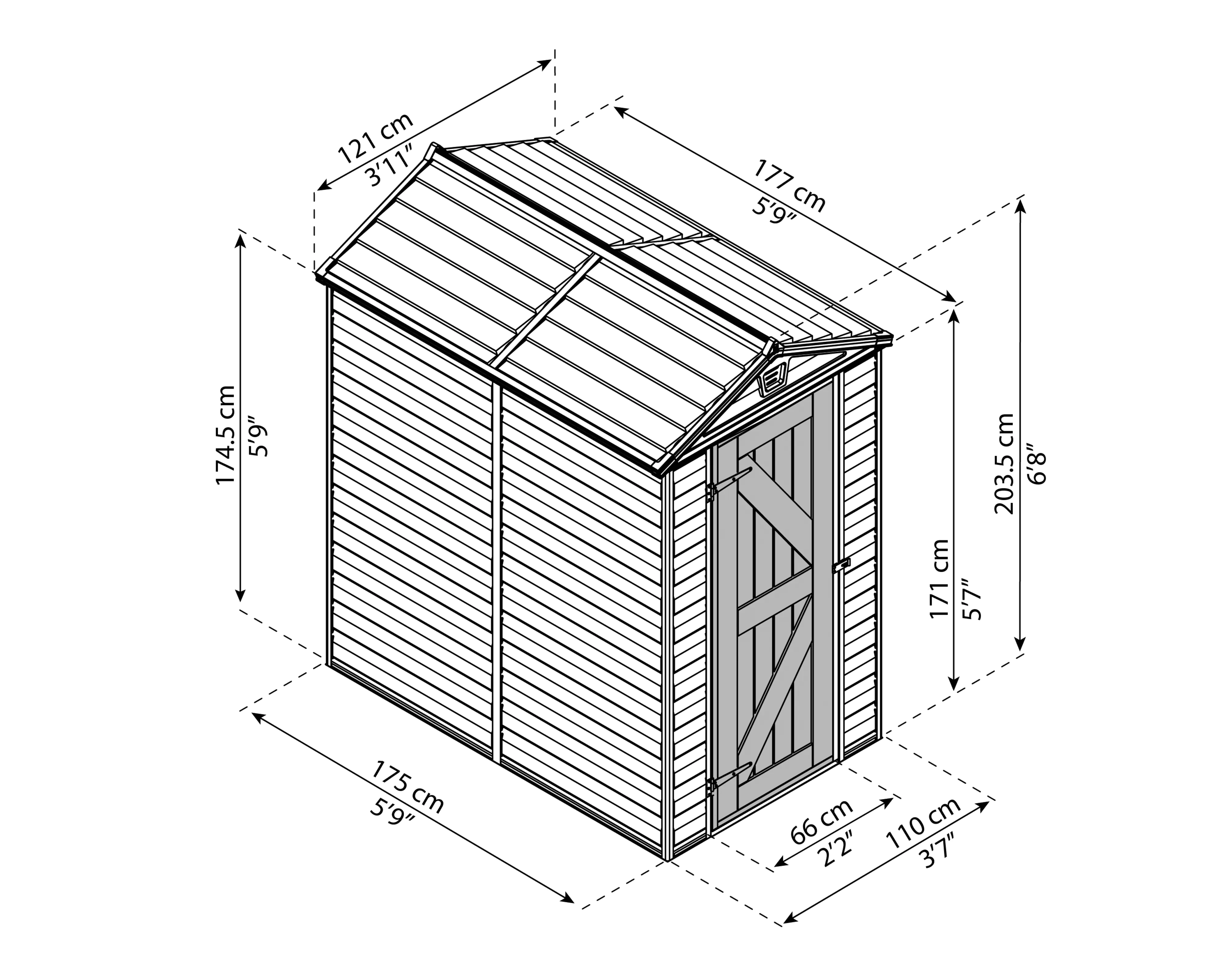 Canopia Gerätehaus Skylight Alu tan 177 x 121 cm