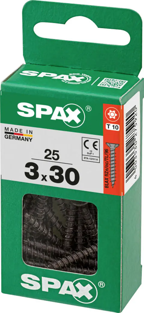 Spax Universalschrauben 3 x 30 mm T10 Vollgewinde - 25 Stk. 