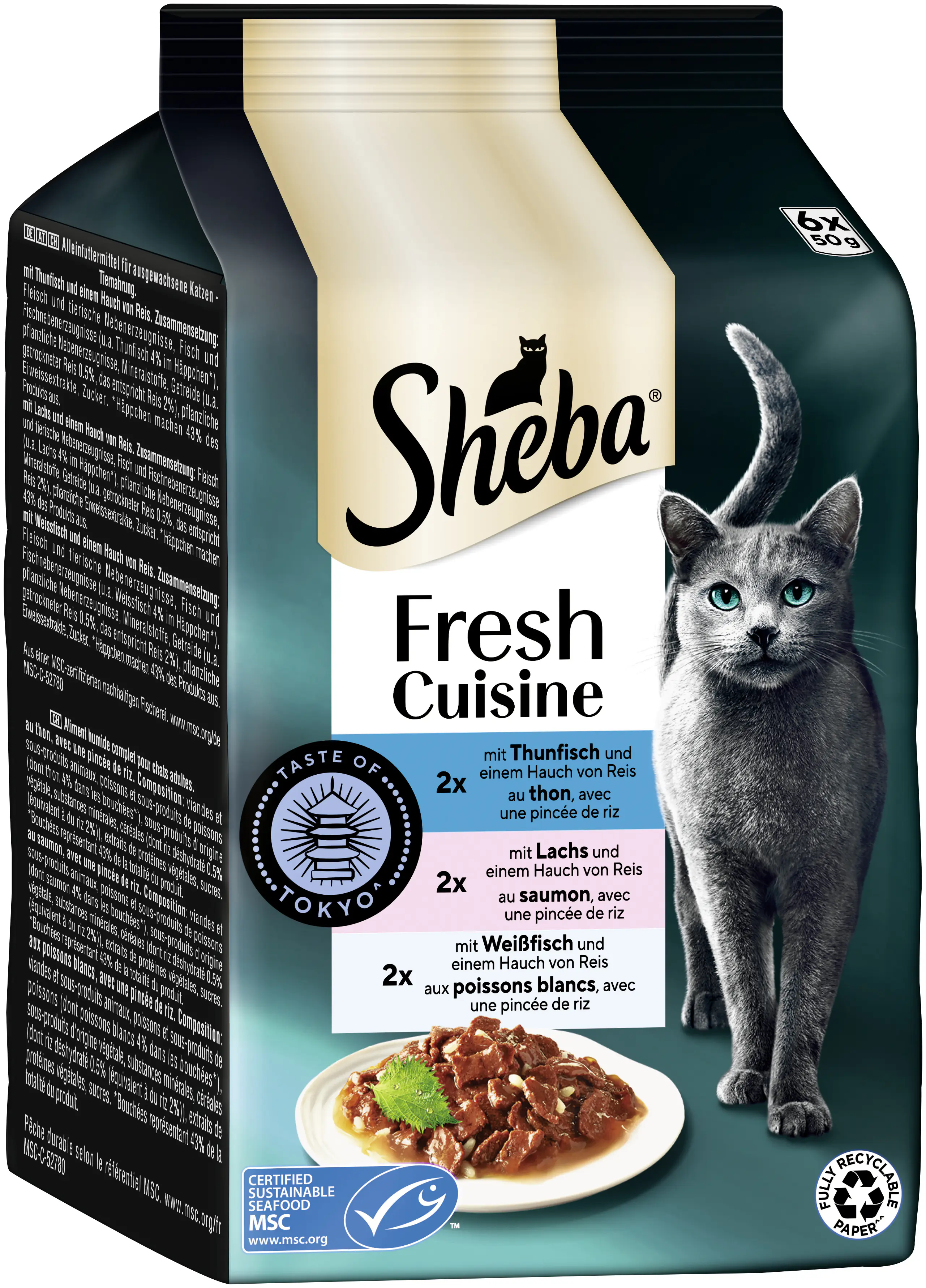 Sheba Fresh Cuisine Katzennassfutter Adult 6 x 50 g Thunfisch 
