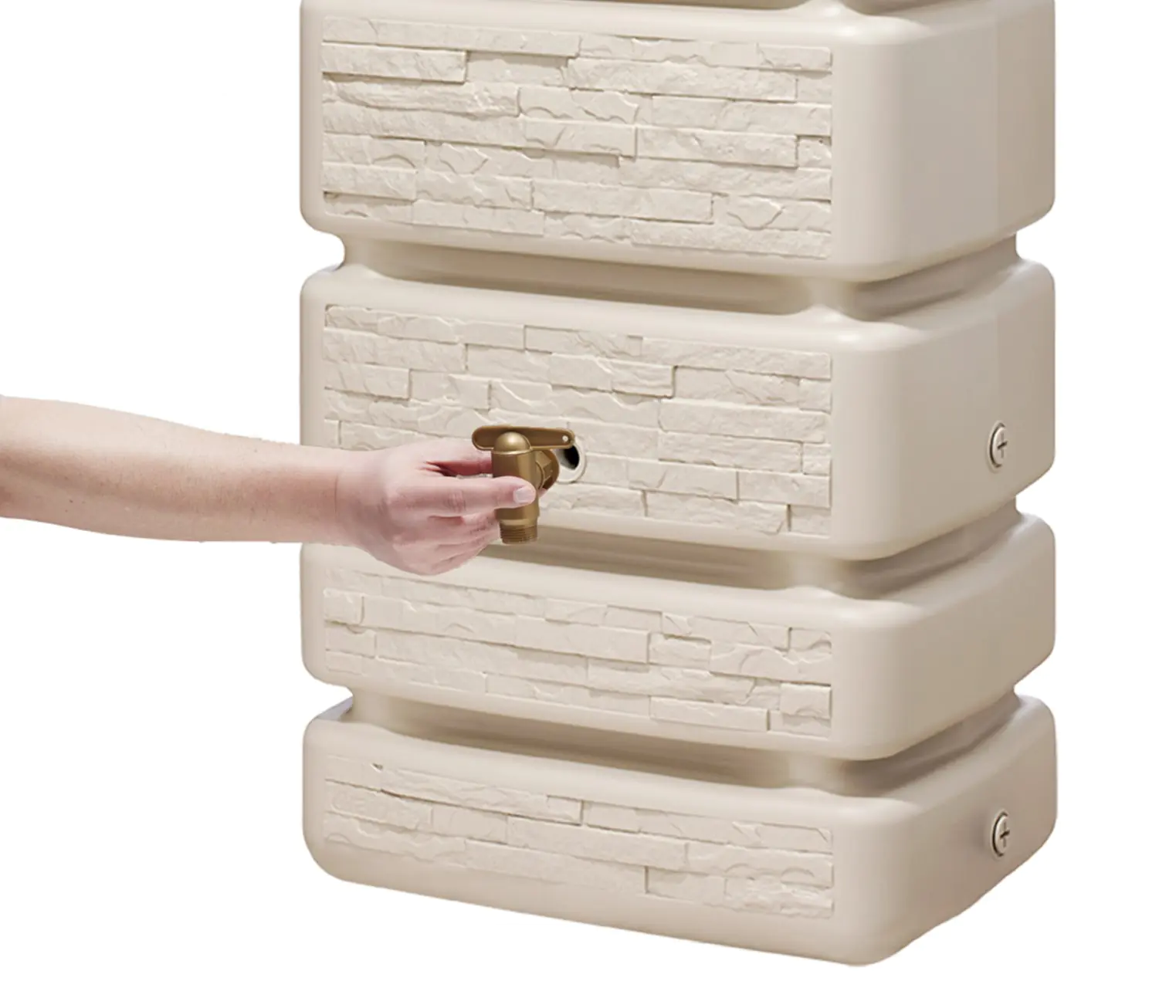 4rain Regenwasser-Wandtank Slim sandbeige 350 L 