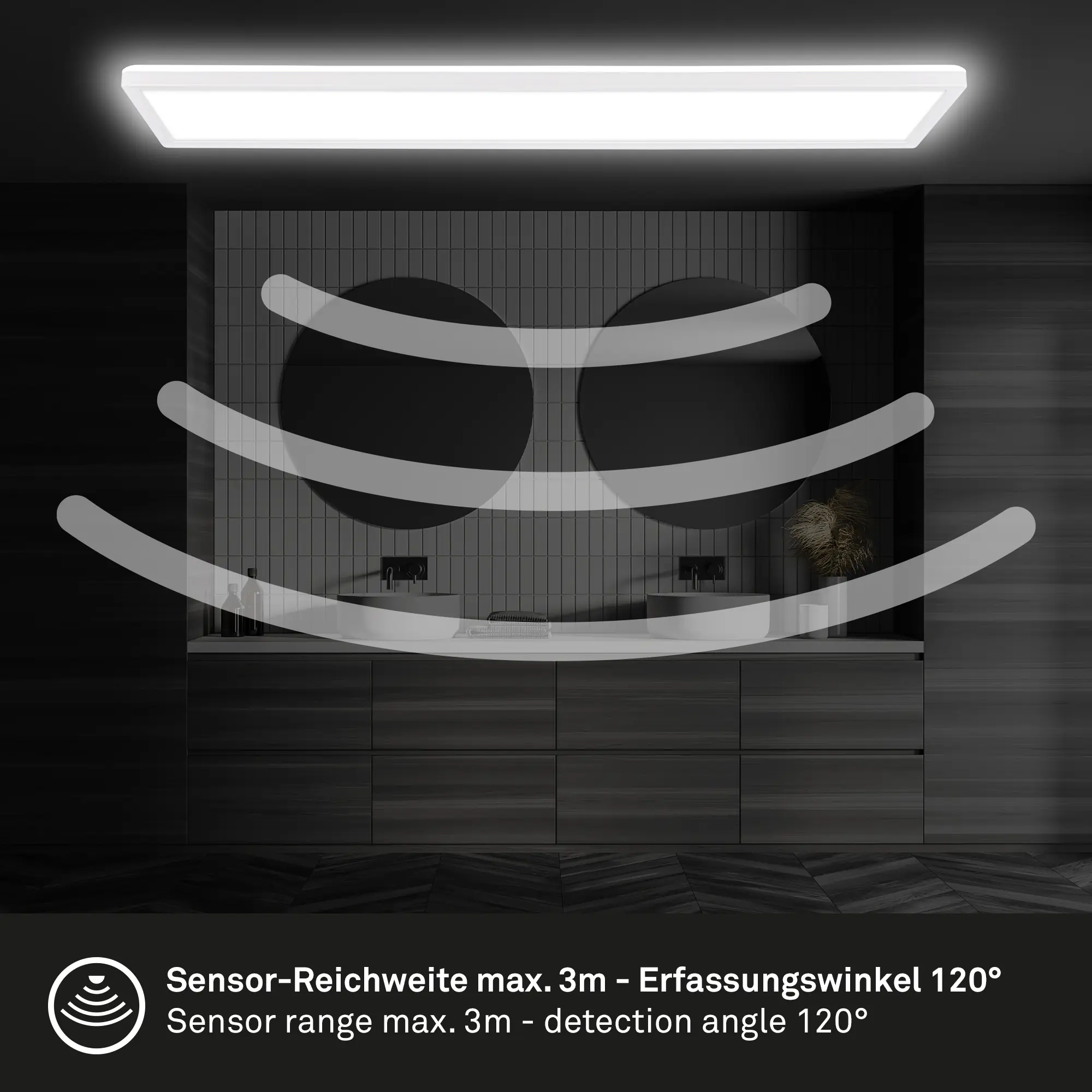 Briloner LED Deckenlampe Move 36W 98x20x3 cm weiß Bewegungssensor neutralweiß