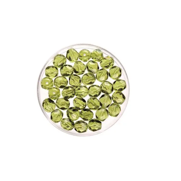 Glorex Glasschliff Perlen 4 mm 100 Stück, olivin
