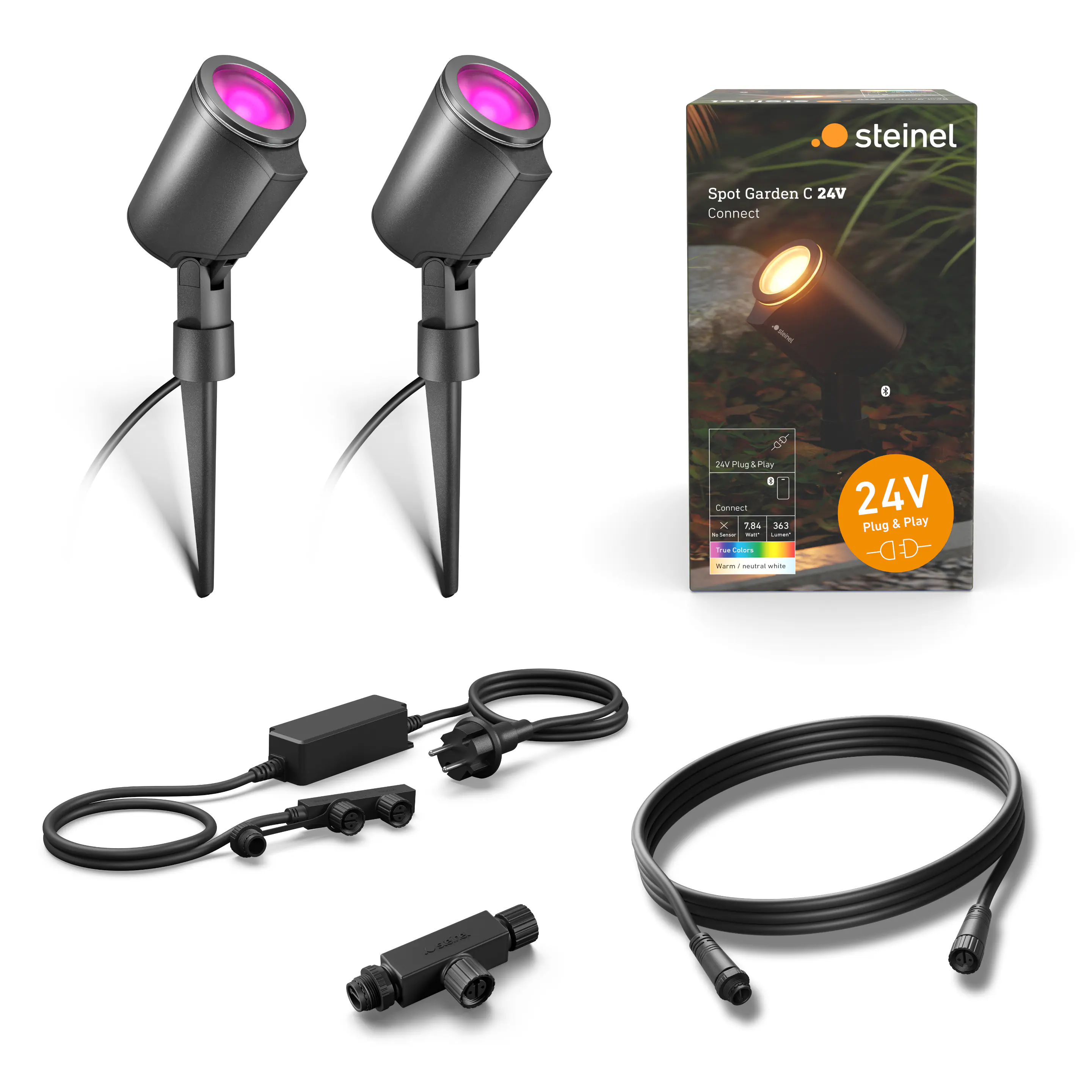 Steinel LED Strahler Spot Garten 24V Starter-Set warmweiß-neutralweiß anthrazit
