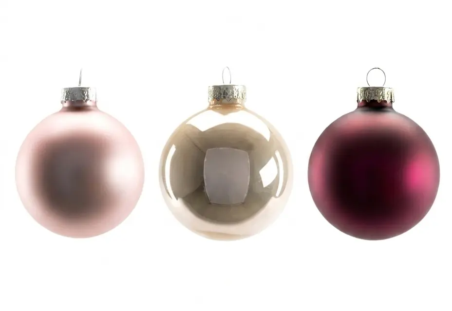 TrendLine Weihnachtskugeln aus Glas Ø 6 cm perle-rosa-magnoliarosa 20 Stück
