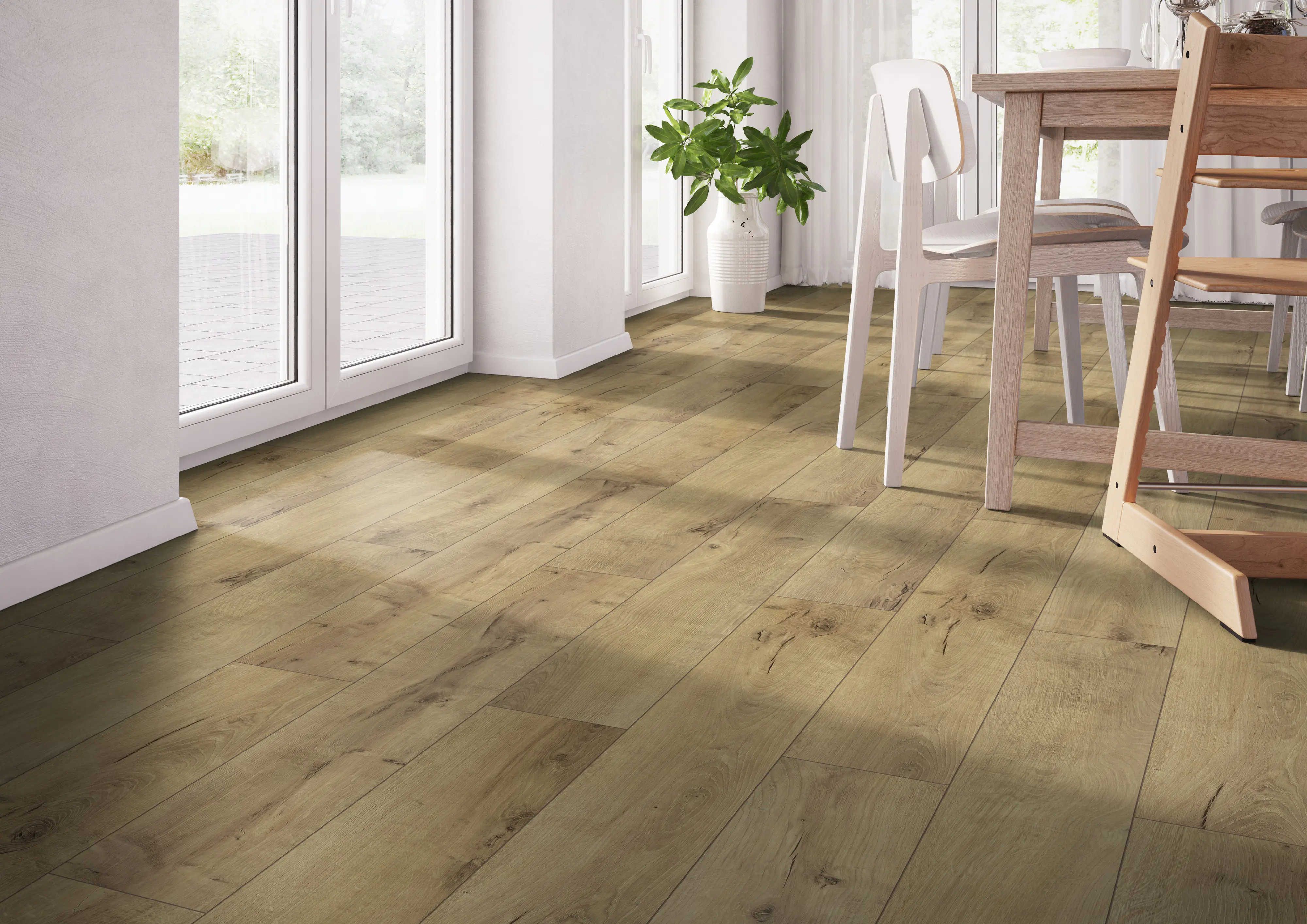 Classen Laminat Megaloc Aquaprotect 128,5 x 19,2 cm 8 mm Oak light natural