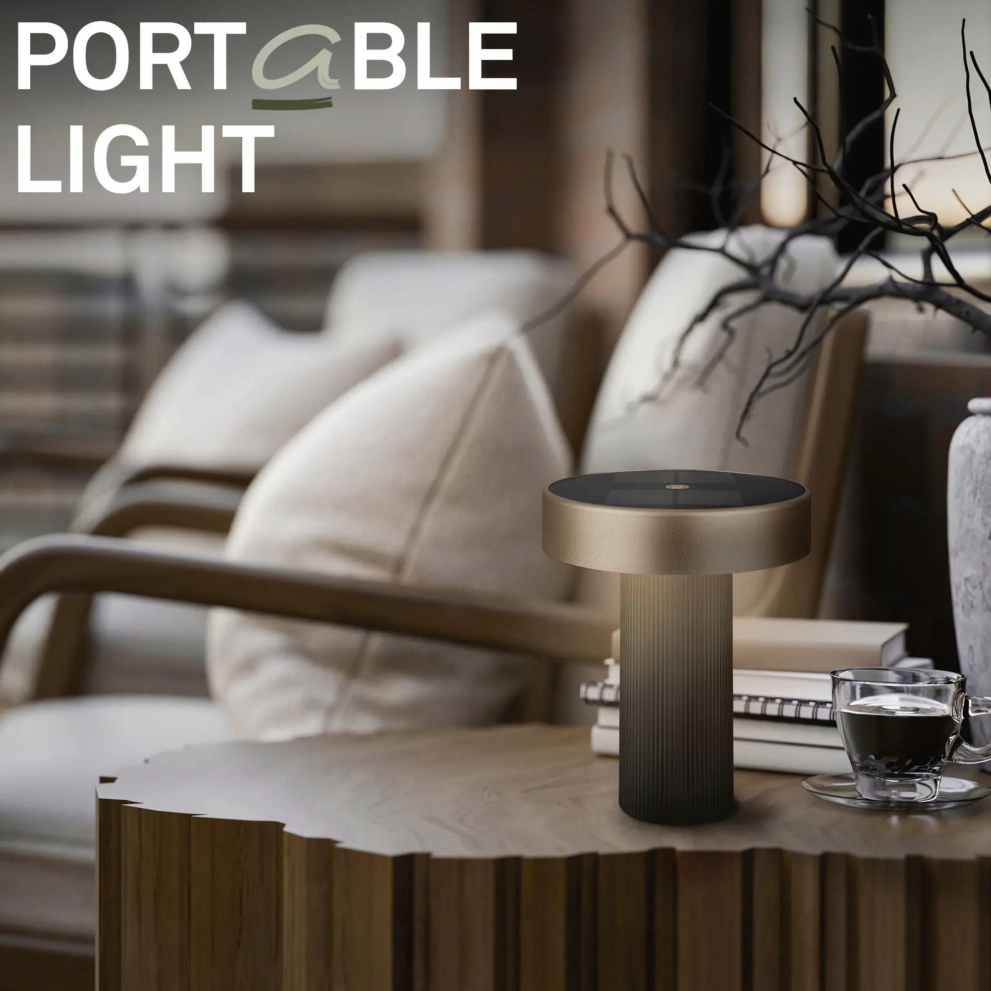 Briloner LED Solar-Tischleuchte Poga Ø 16 x 20 cm warmweiß anthrazit-bronze dimmbar