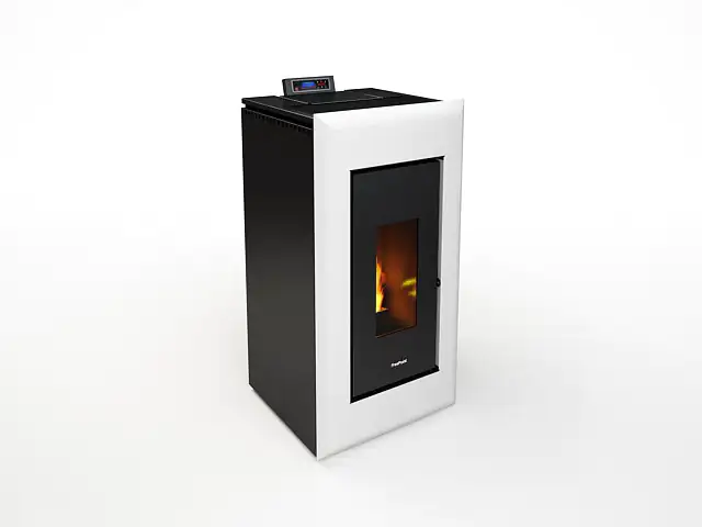 FreePoint Pelletofen VEGA Stahl10,5 kWschwarz-weiß