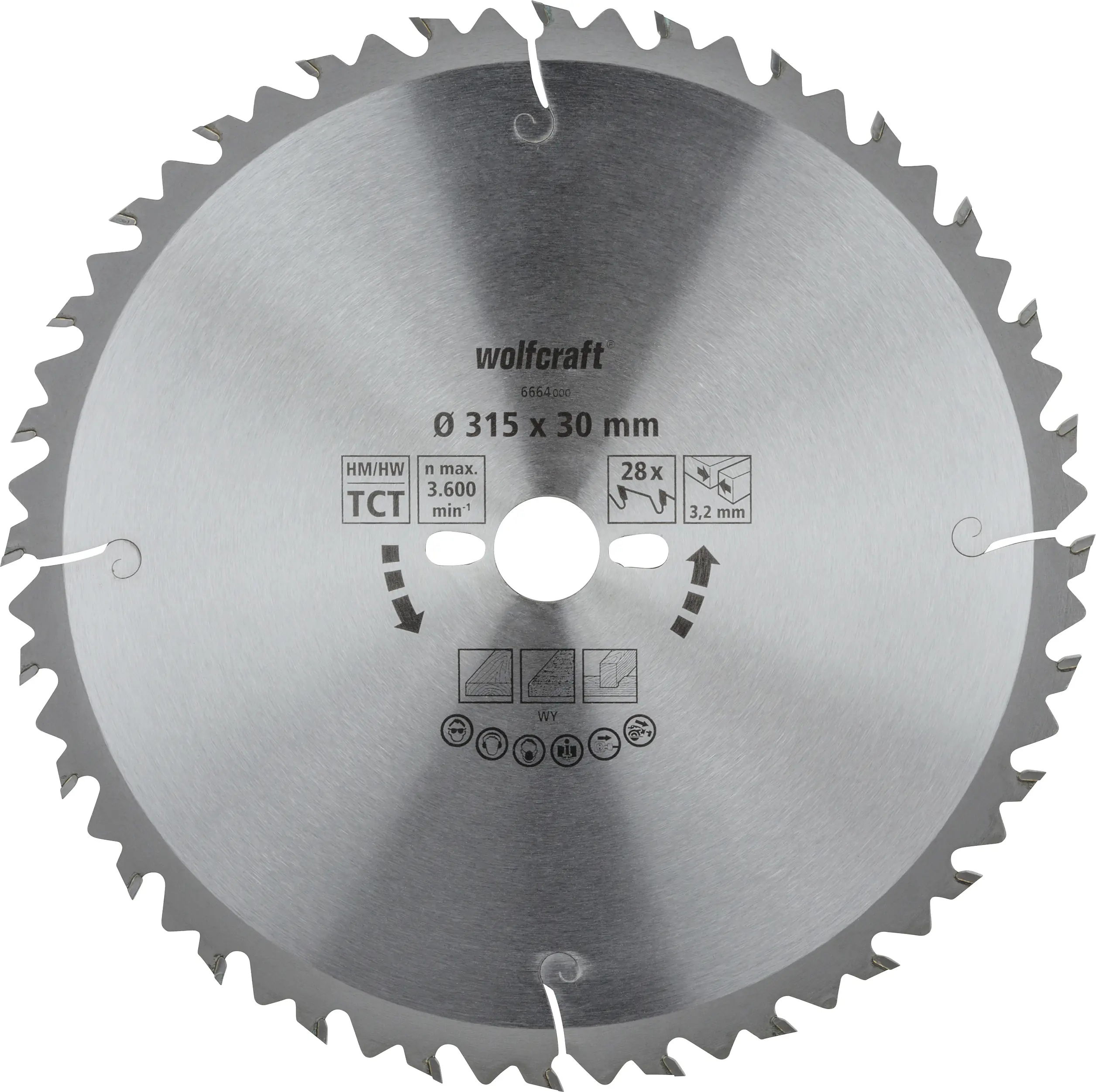 Wolfcraft Kreissägeblatt Serie grün Ø 315 mm Bohrung Ø 30 mm