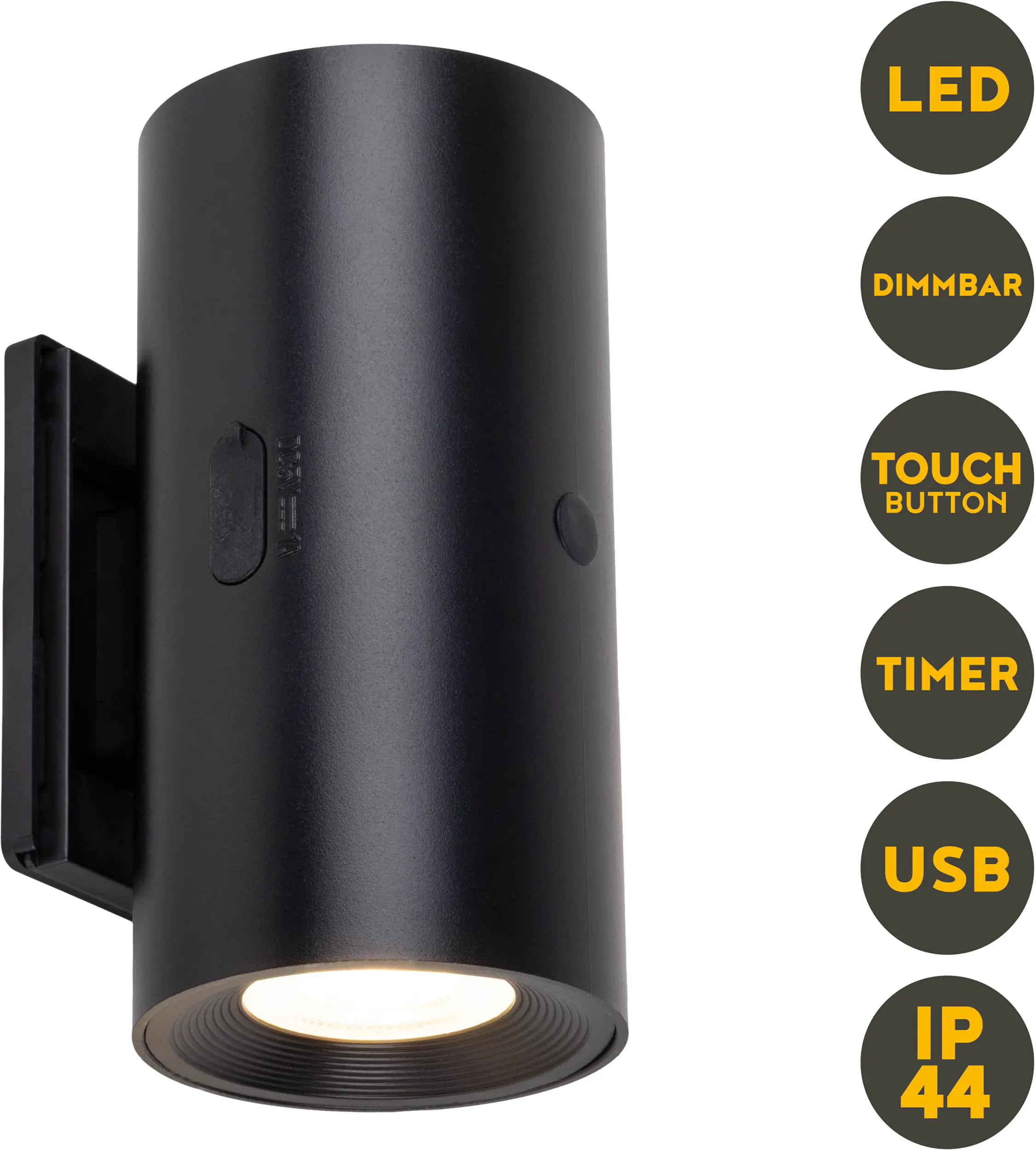 Light & More LED Akku-/Außenwandleuchte Bulk schwarz 