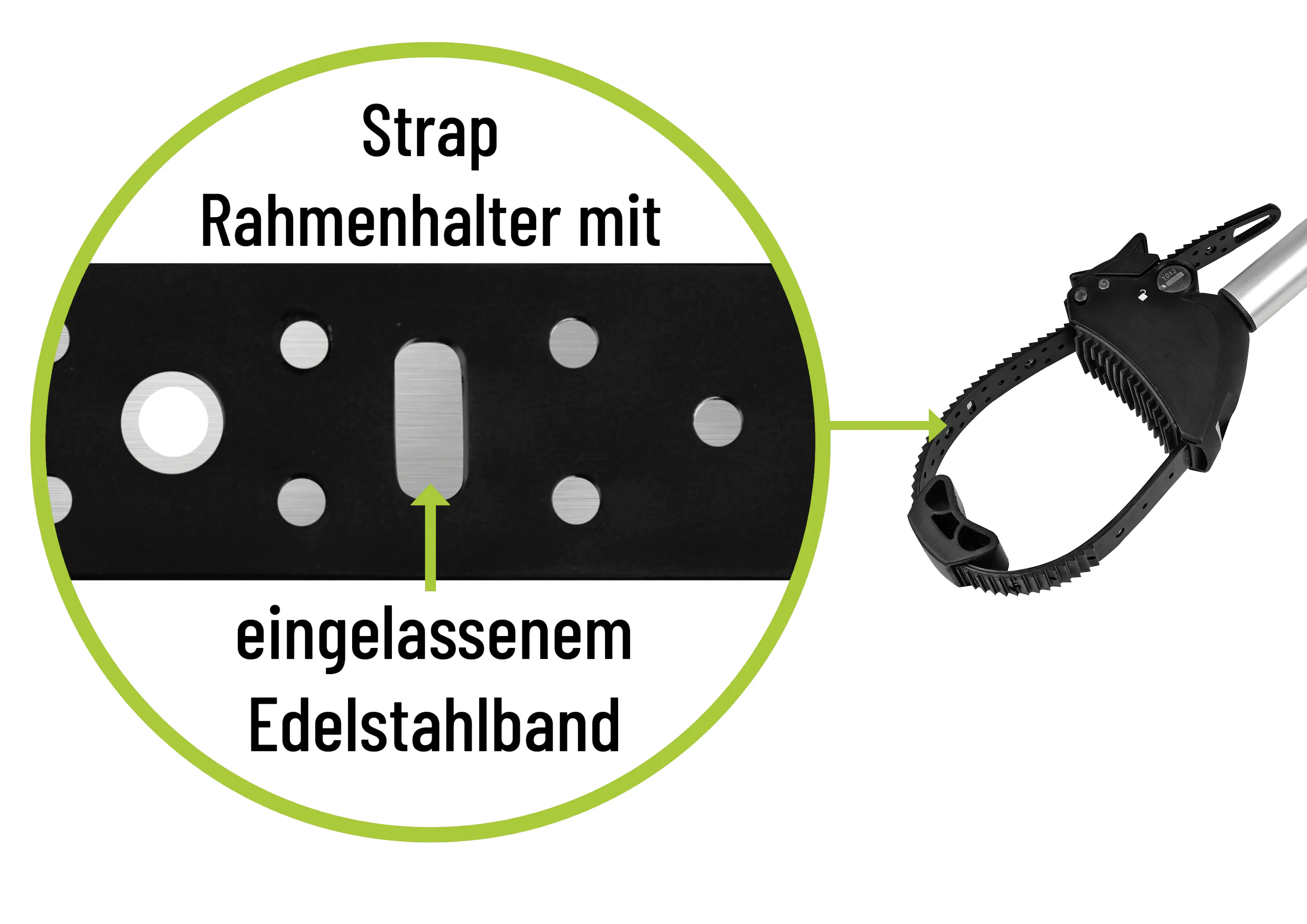 EUFAB Strap Rahmenhalter Fahrrad kurz 12cm Ø 25 + 30 mm
