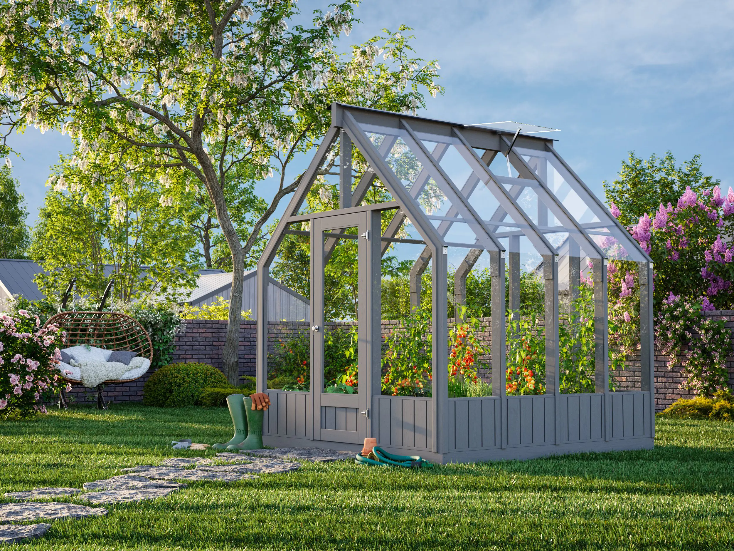 Palmako Gewächshaus Emilia 240 x 244 cm 5,4 m² 4 mm Glas 