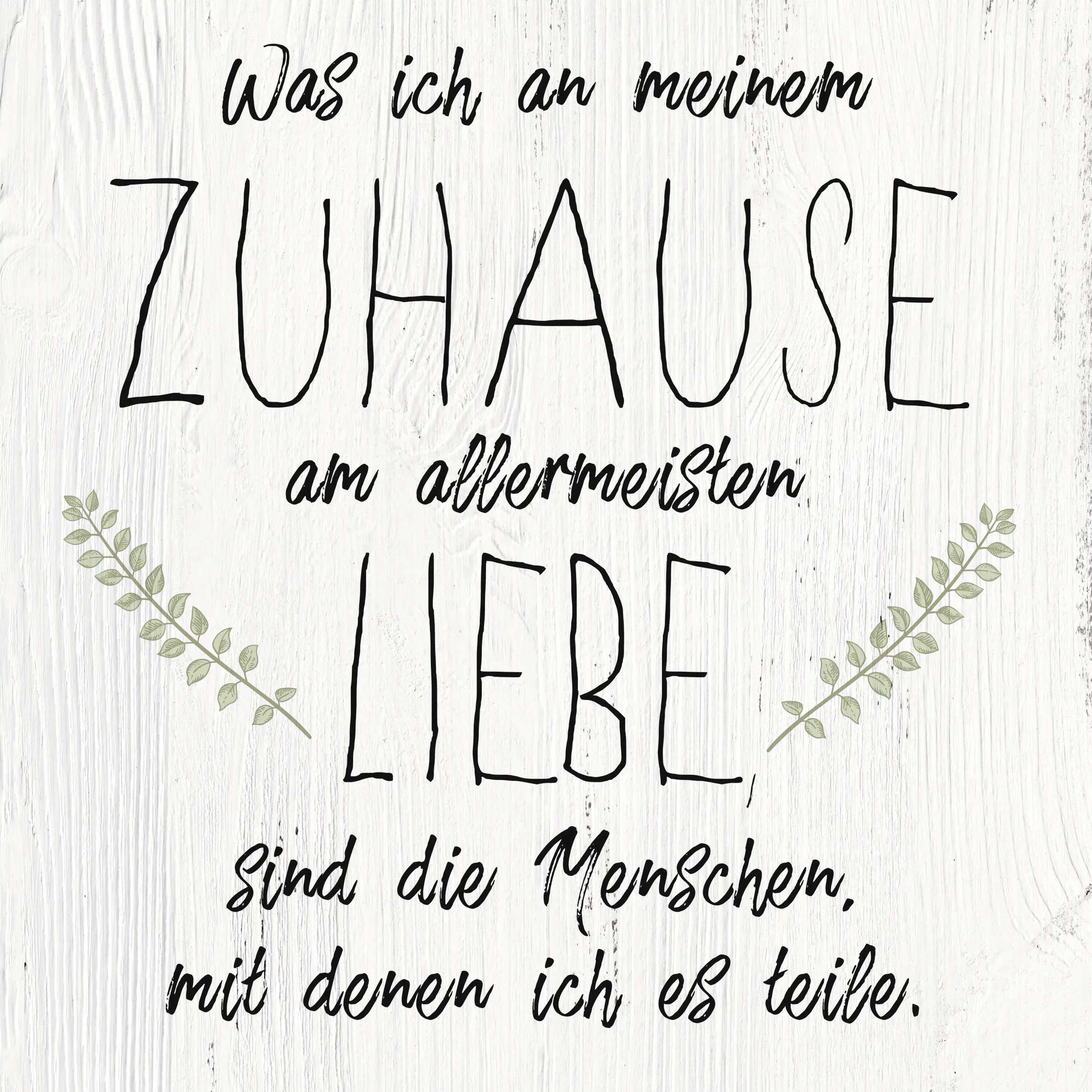 Deco-Canvas Bild - Zuhause 35 x 35 cm