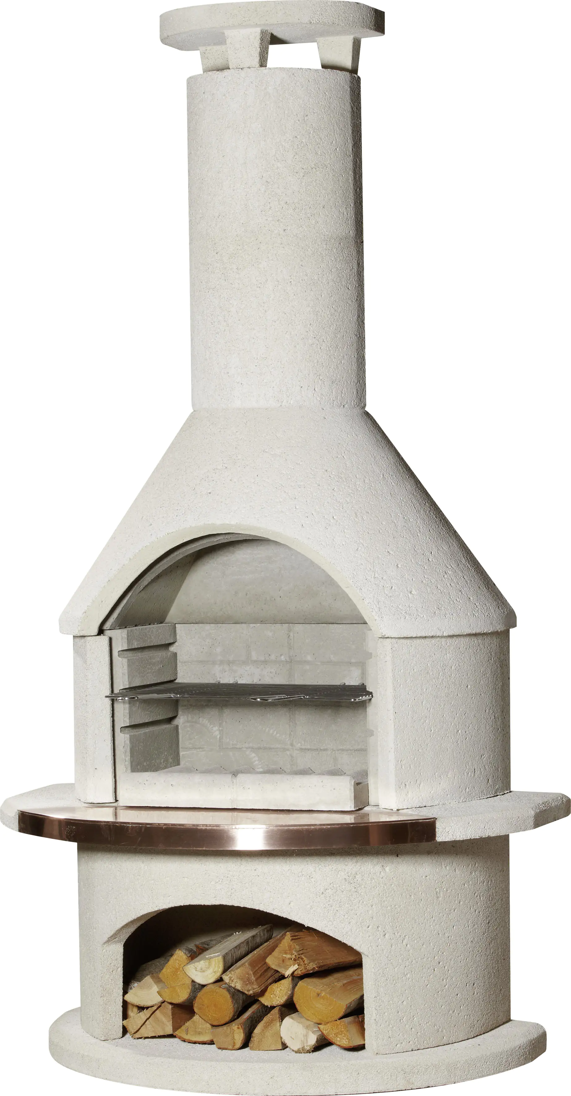 Buschbeck Grillkamin Rondo weiß 208 x 115 x 70 cm