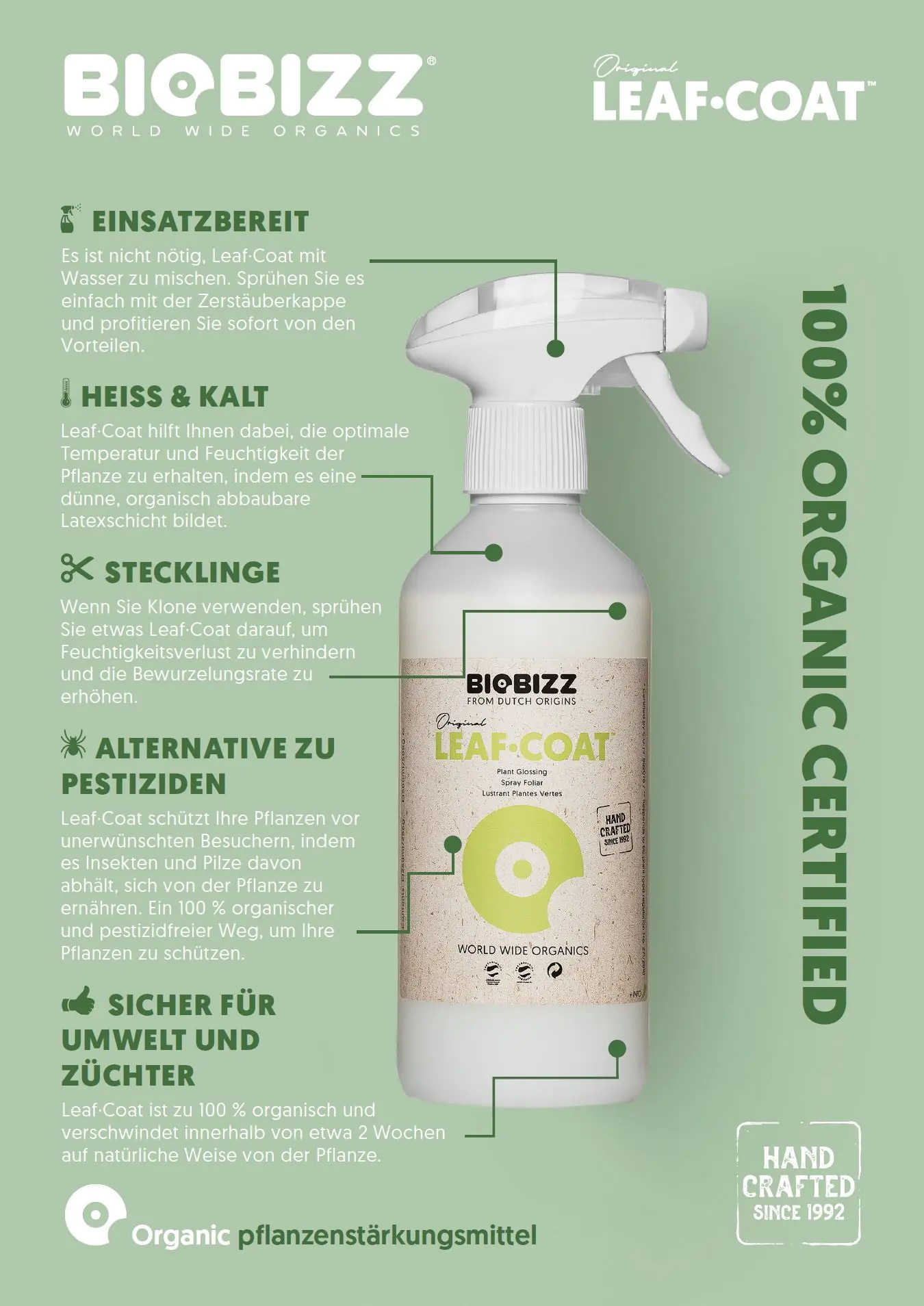 BioBizz Grow Dünger Leaf-Coat 500 ml
