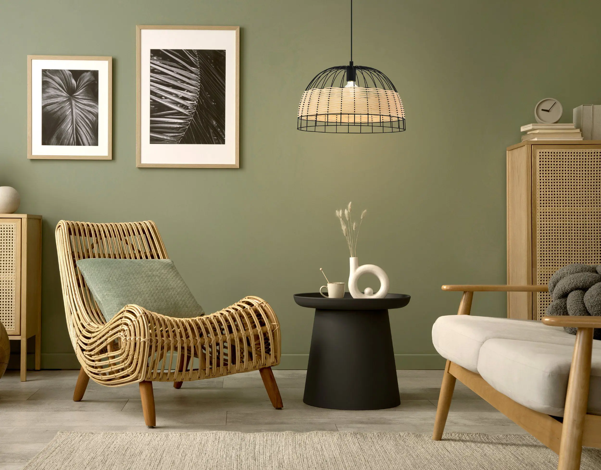 Eglo Pendelleuchte Anwick natur Ø 50 cm E27, max. 60 W