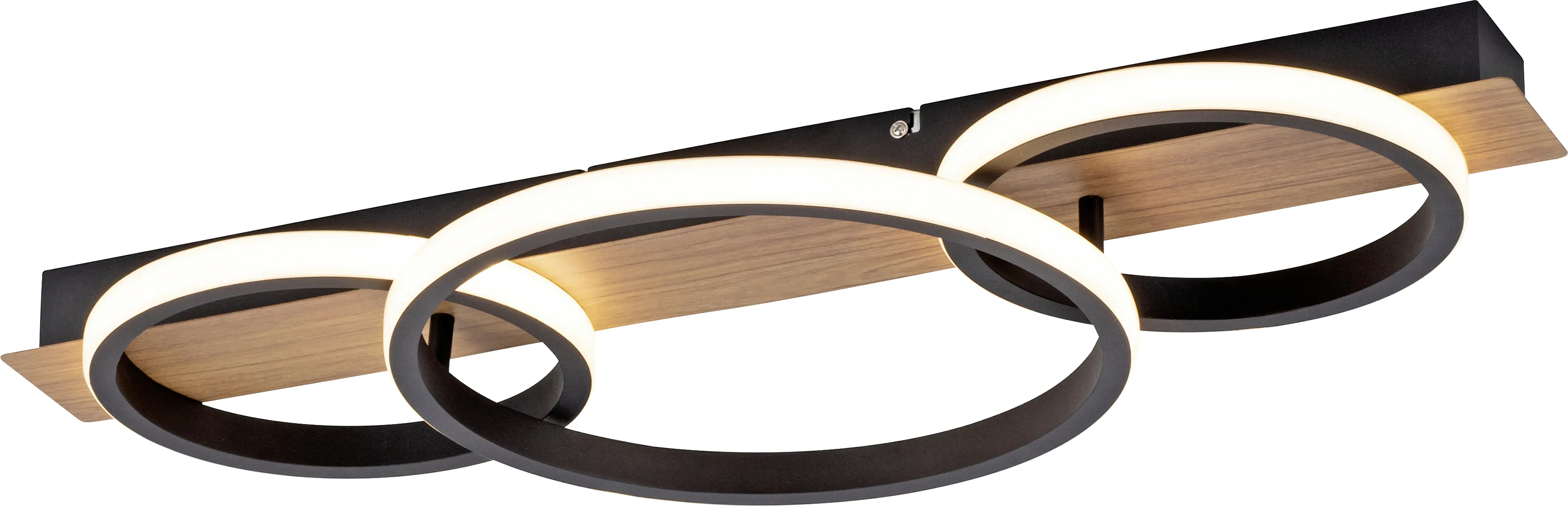 JustLight LED Deckenleuchte Trooper holzdekor, warmweiß