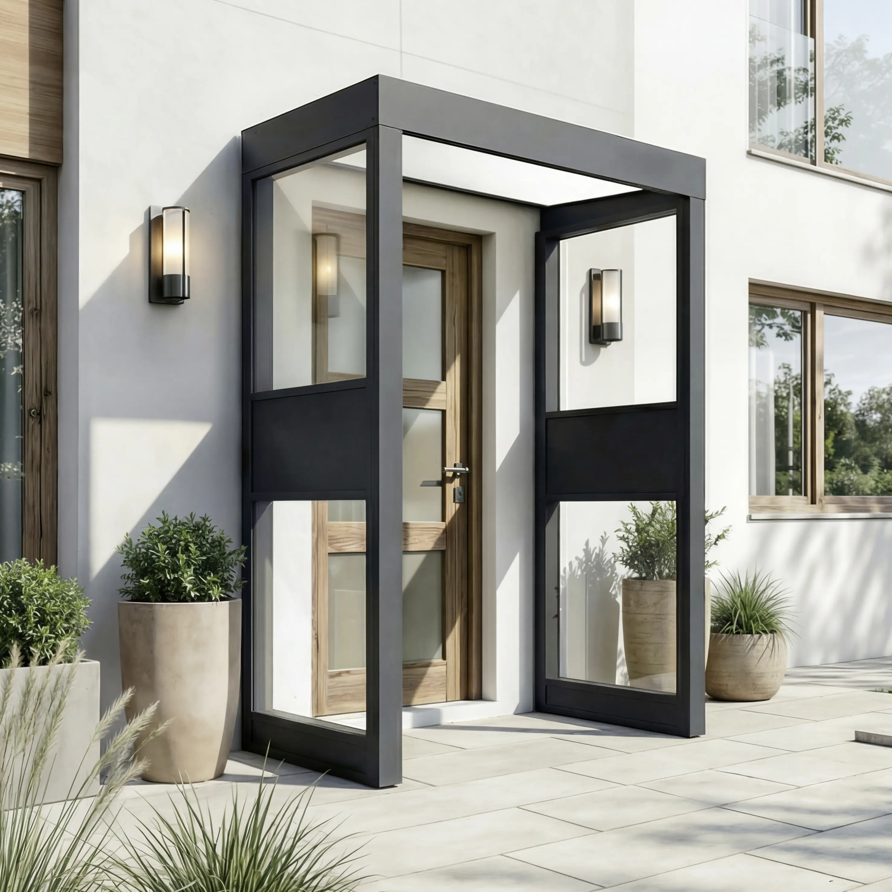 Canopia Vordach Sophia 160 x 95 cm Opal grau +2 Seitenteile 