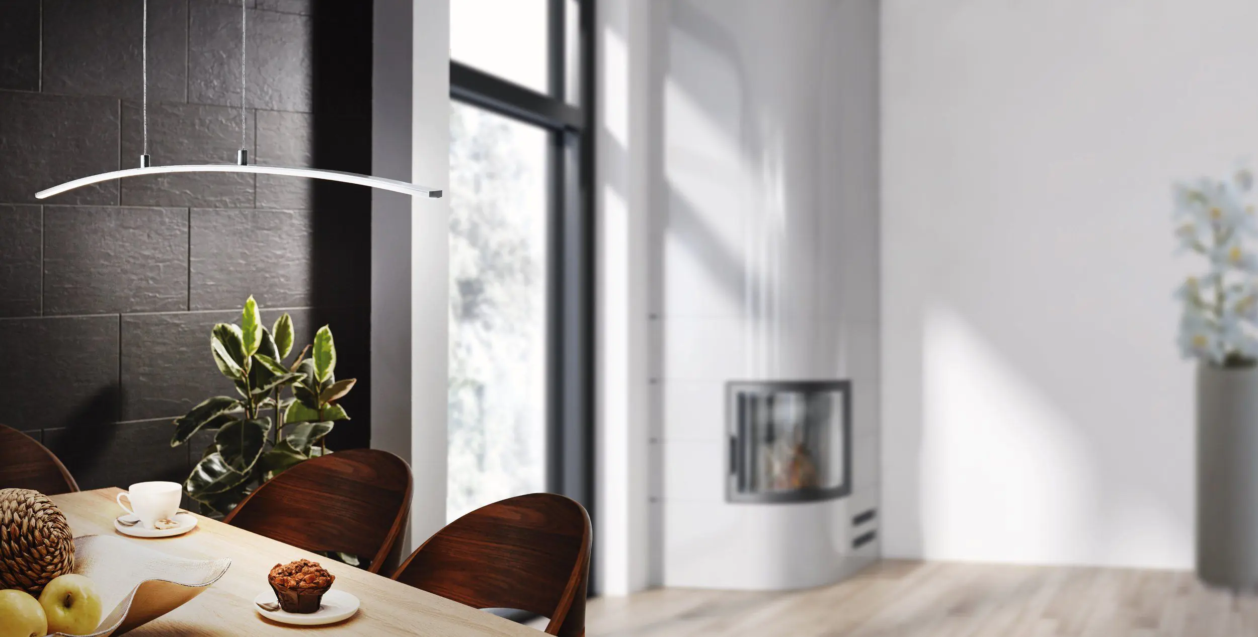 Eglo LED Pendelleuchte Lasana chrom 90 cm warmweiß
