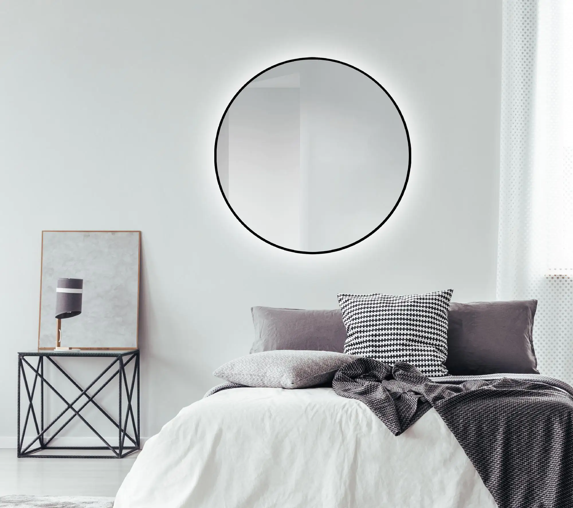 DSK LED Lichtspiegel Silver Globo Ø100 cm, schwarz