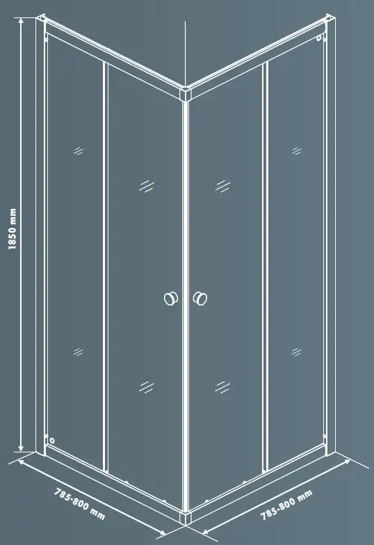 Primaster Eckdusche Easy-5 Schiebetür 80 x 80 cm Klarglas chrom