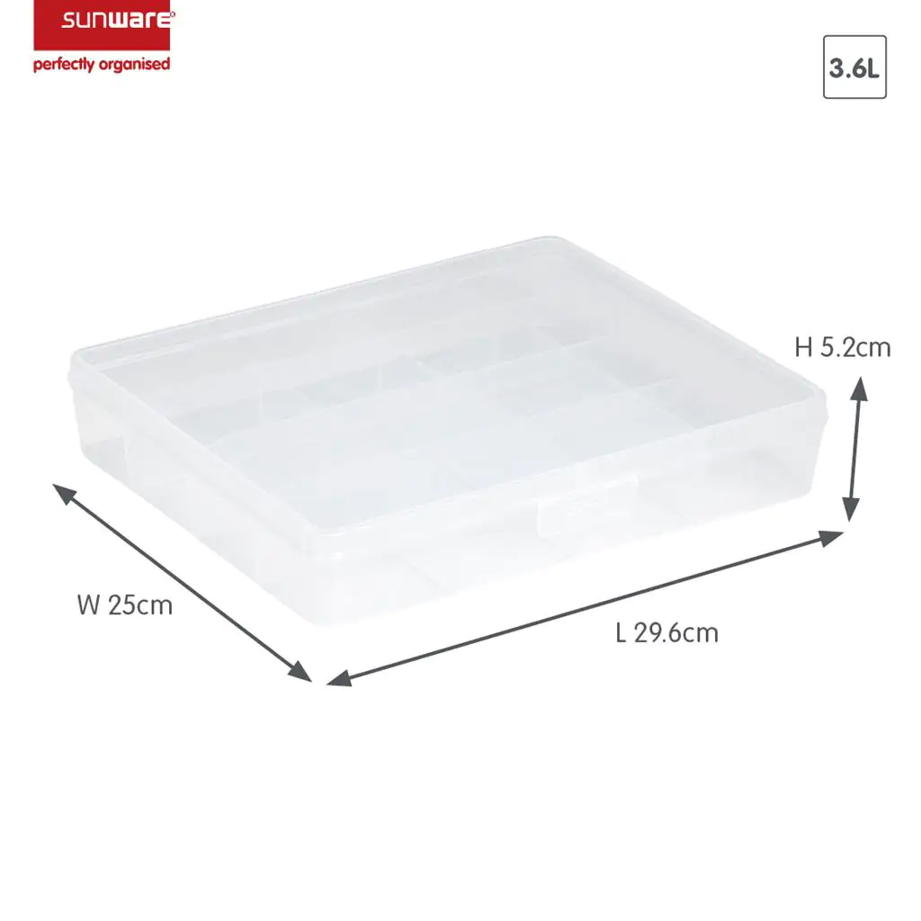 Sunware Sortierbox Q-Line 16 Fächer 29,6 x 25 x 5,2 cm