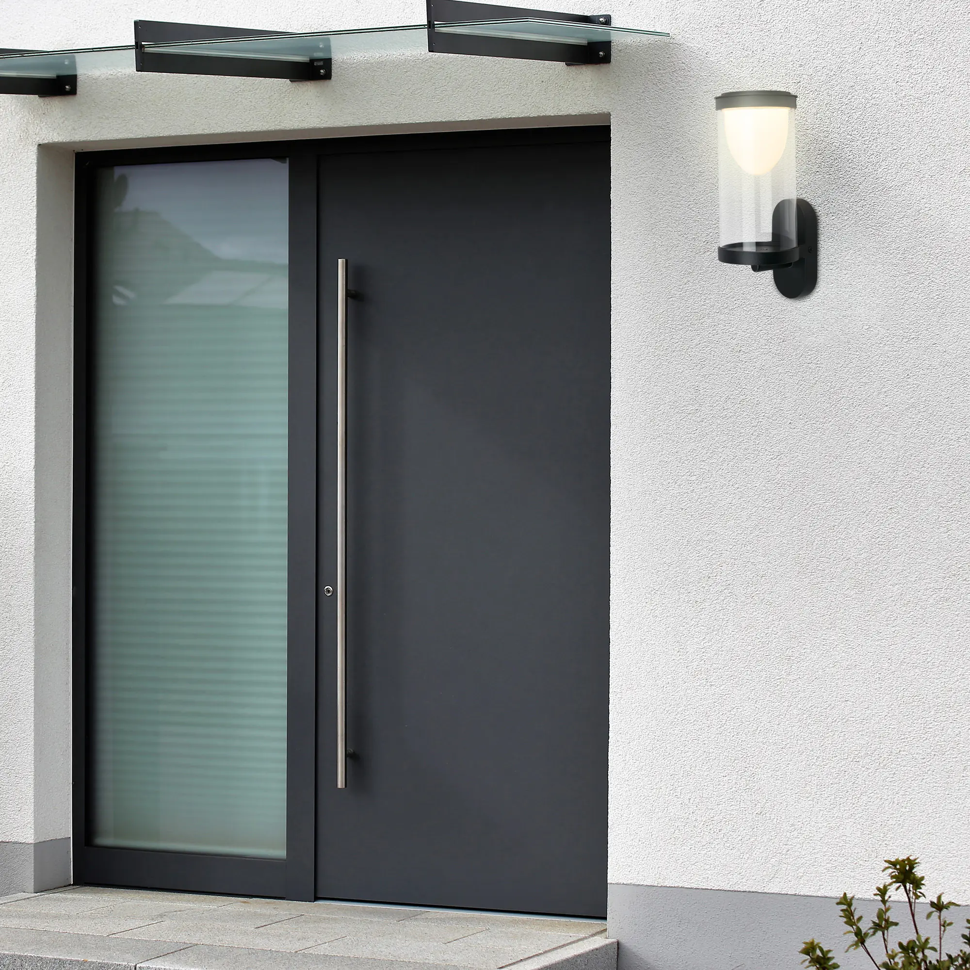Briloner LED Außenwandleuchte Touch Akku 4W schwarz dimmbar warmweiß