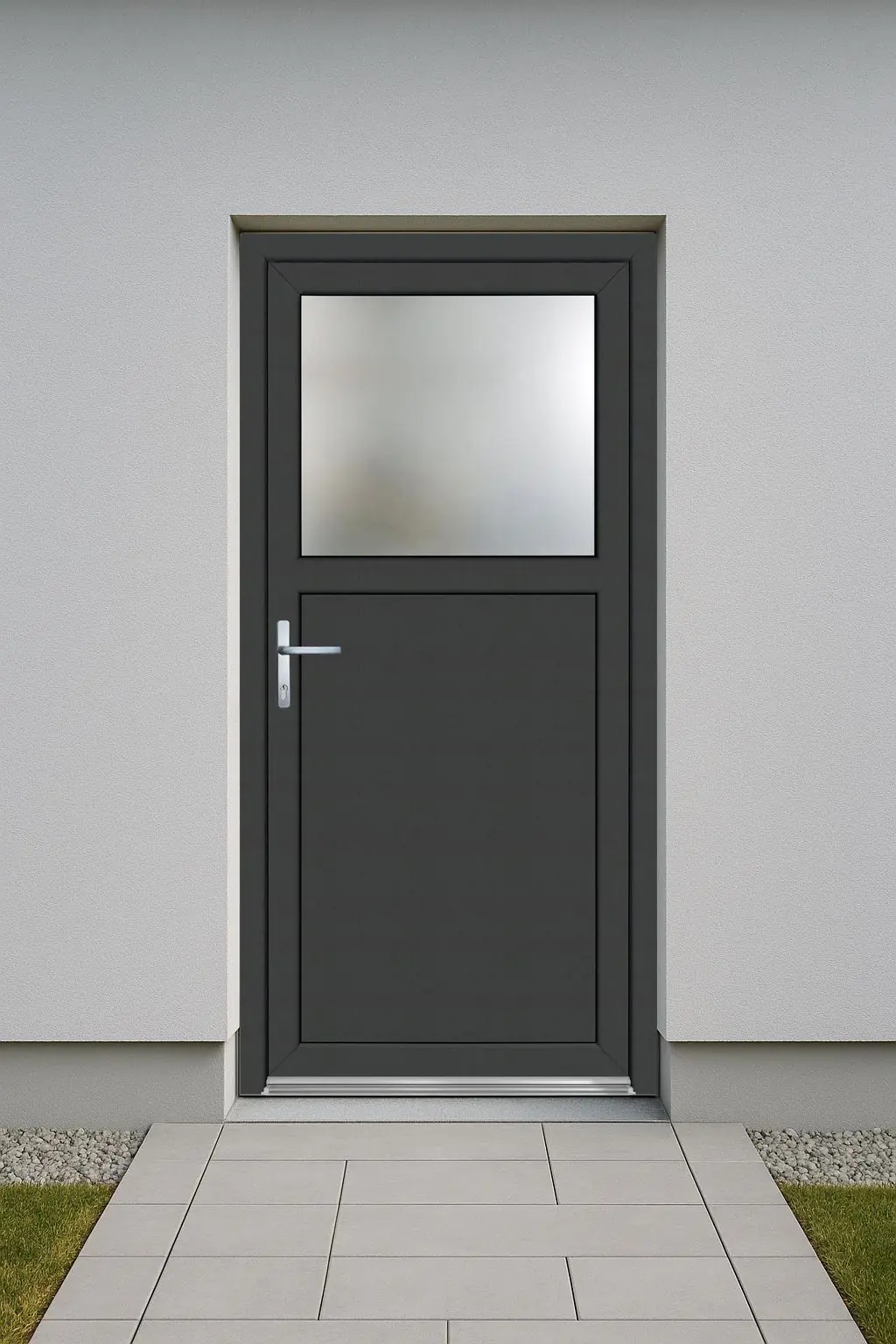 Panto Nebeneingangstür Kunststoff Premium 510 98 x 198 cm DIN links weiß/anthrazit