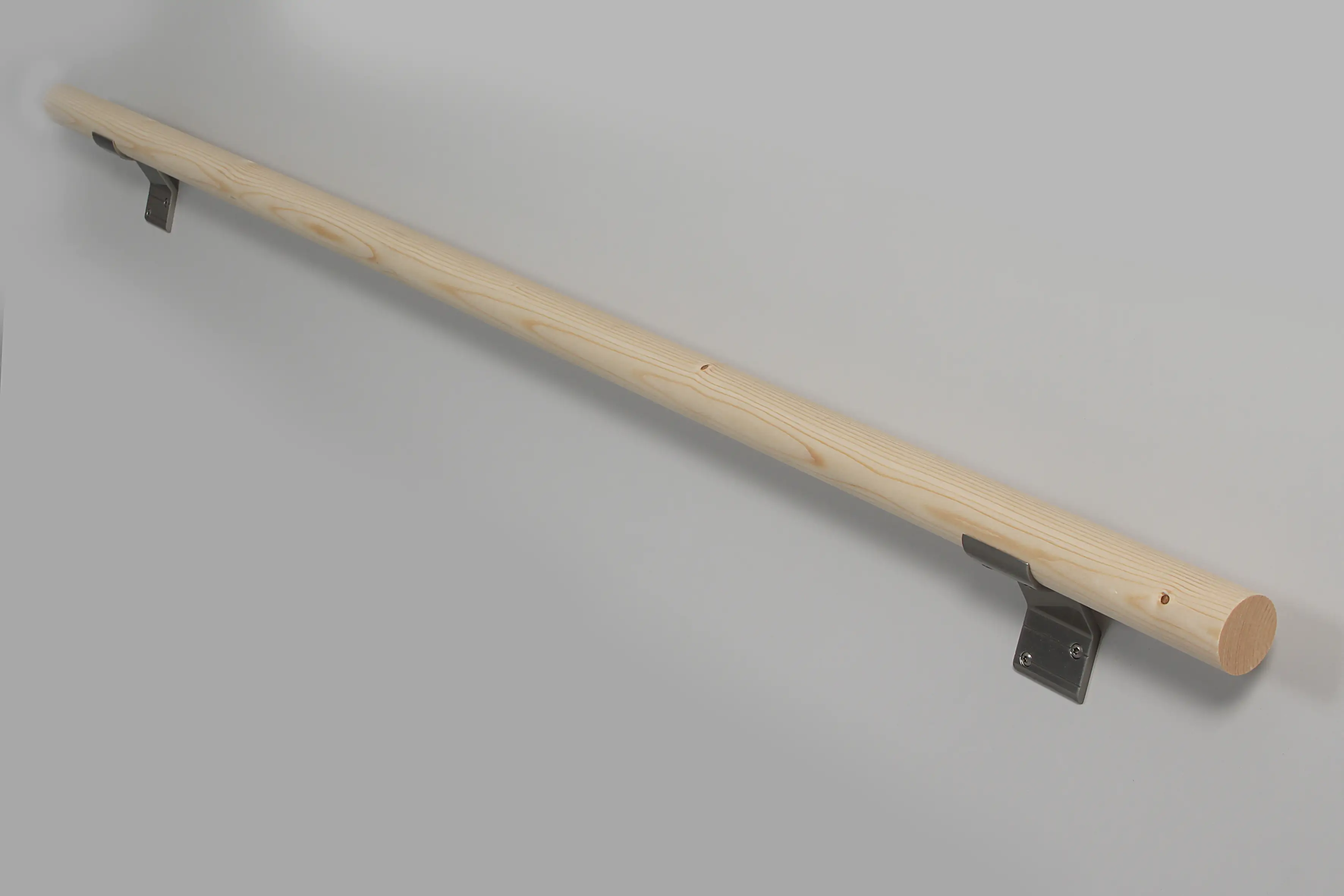 Handlaufset Fichte mit Alu-Konsolen / 150 cm  Ø 40 mm