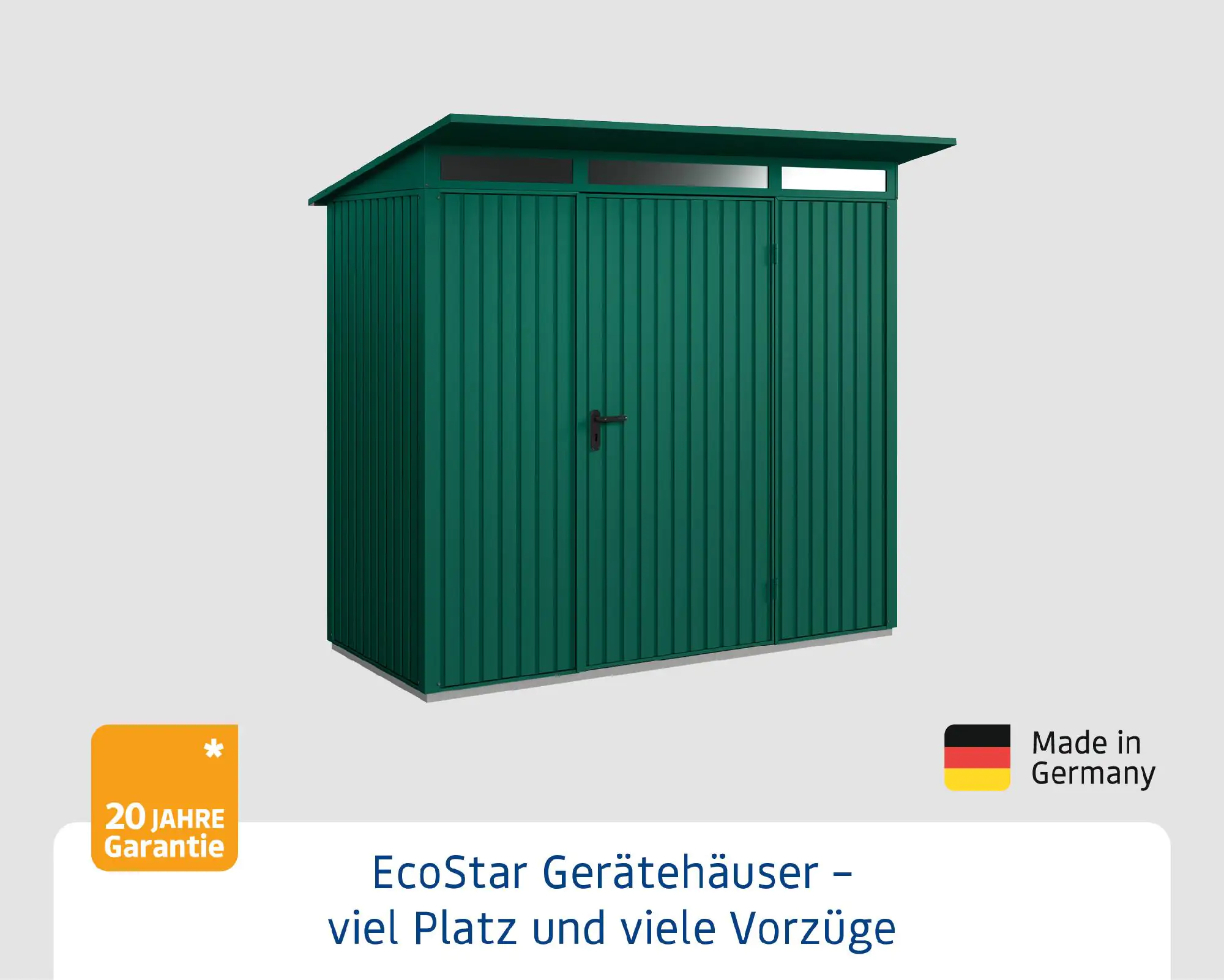 EcoStar Gerätehaus Trend-P Typ 1 moosgrün 247,9 x 153 x 228,6 cm