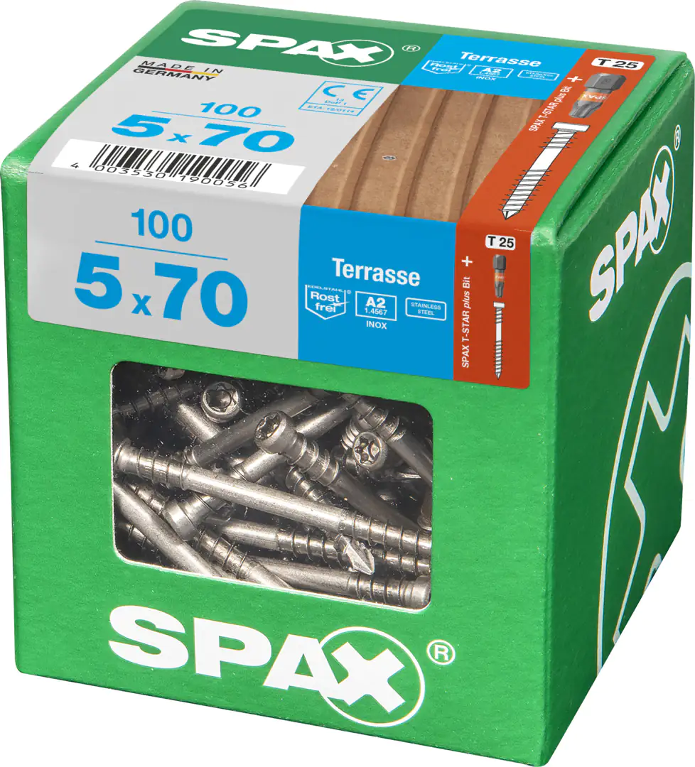 Spax Terrassenschrauben 5.0 x 70 mm TX 25 - 100 Stk.