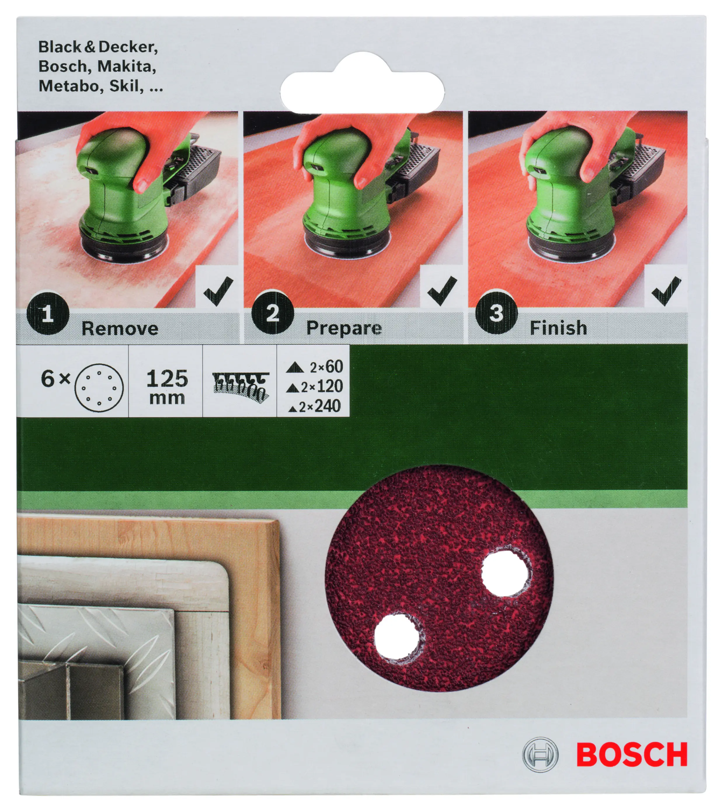 Bosch Schleifblatt-Set für Exzenterschleifer 125 mm 6-teilig