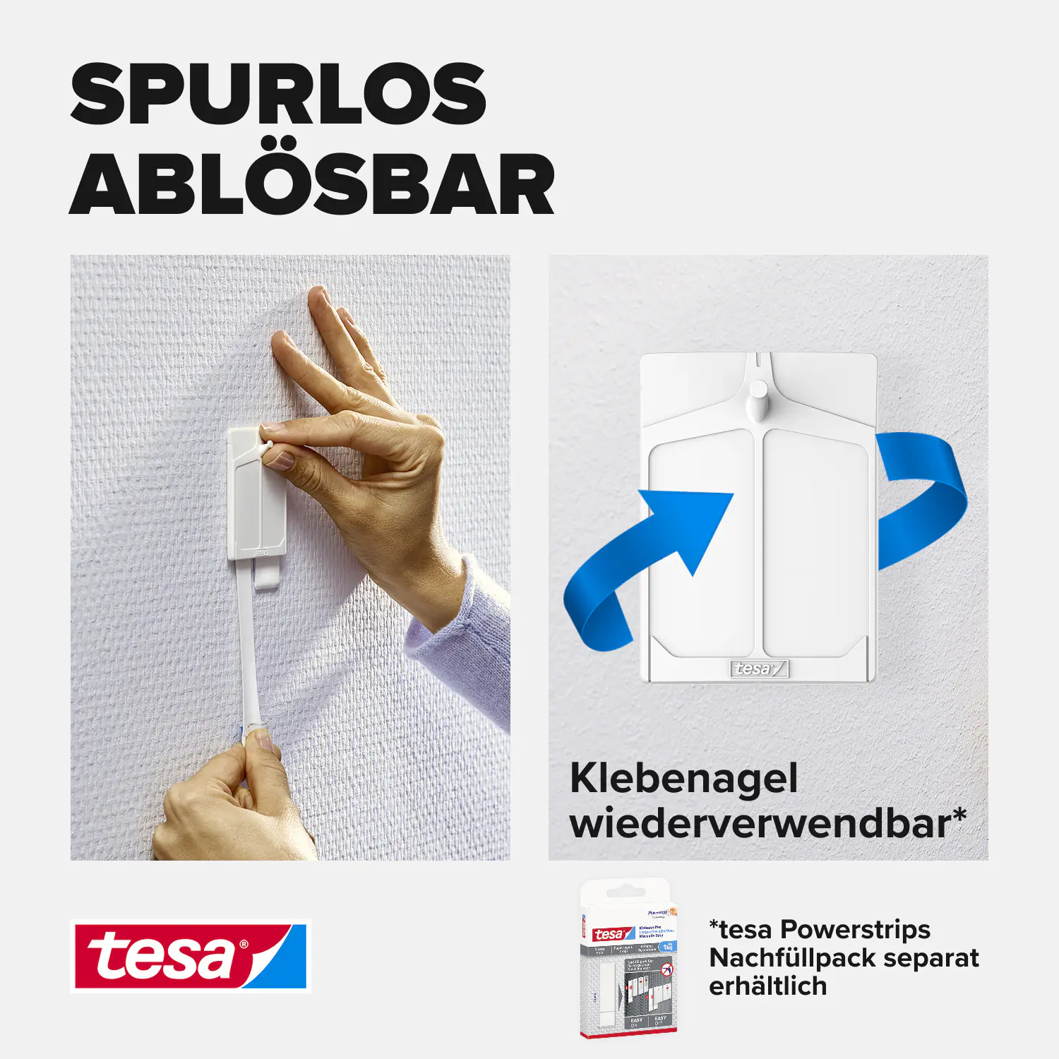 tesa Klebenagel Traglast 2 kg, 2 Stück