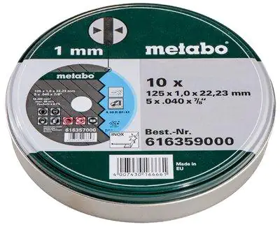 Metabo Trennscheiben-Set 10-teilig 125 x 1 x 22,23 mm INOX TF41