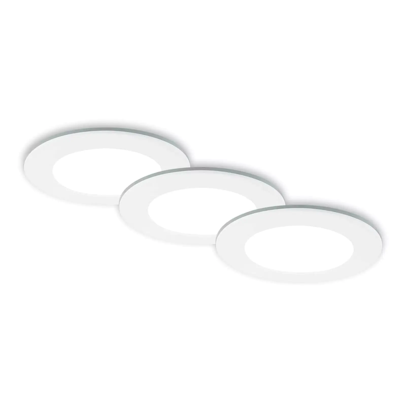 Di-Ka LED Einbauleuchte Fungo CCT 3er Set weiß Ø 9,2 cm 4,8W dimmbar