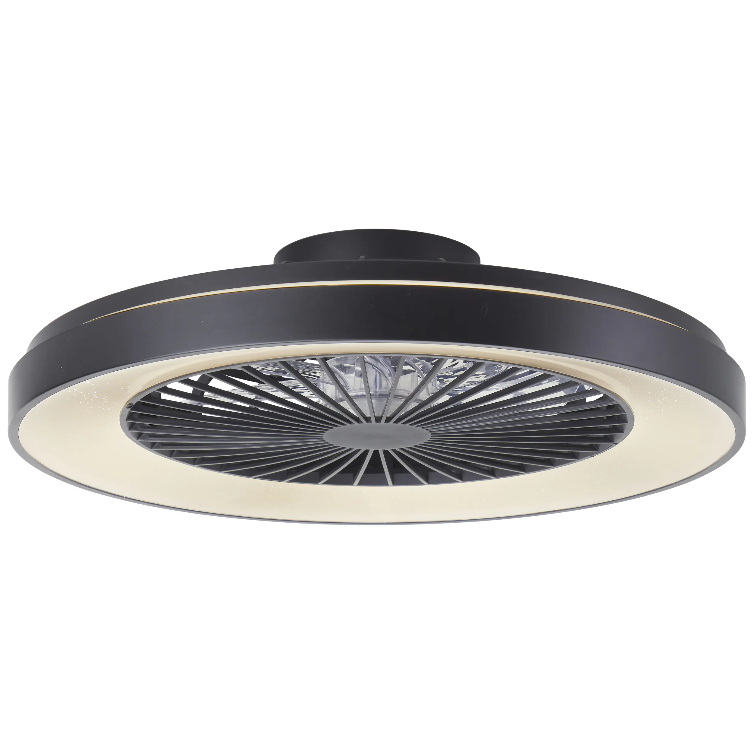 Brilliant LED Deckenleuchte mit Ventilator Mazzaro Ø 58 cm 55 W schwarz