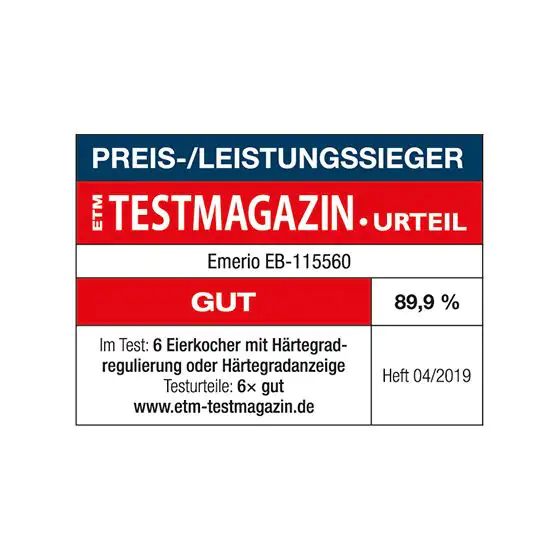 Emerio Eierkocher EB-115560, weiß, für 6 Eier, spricht