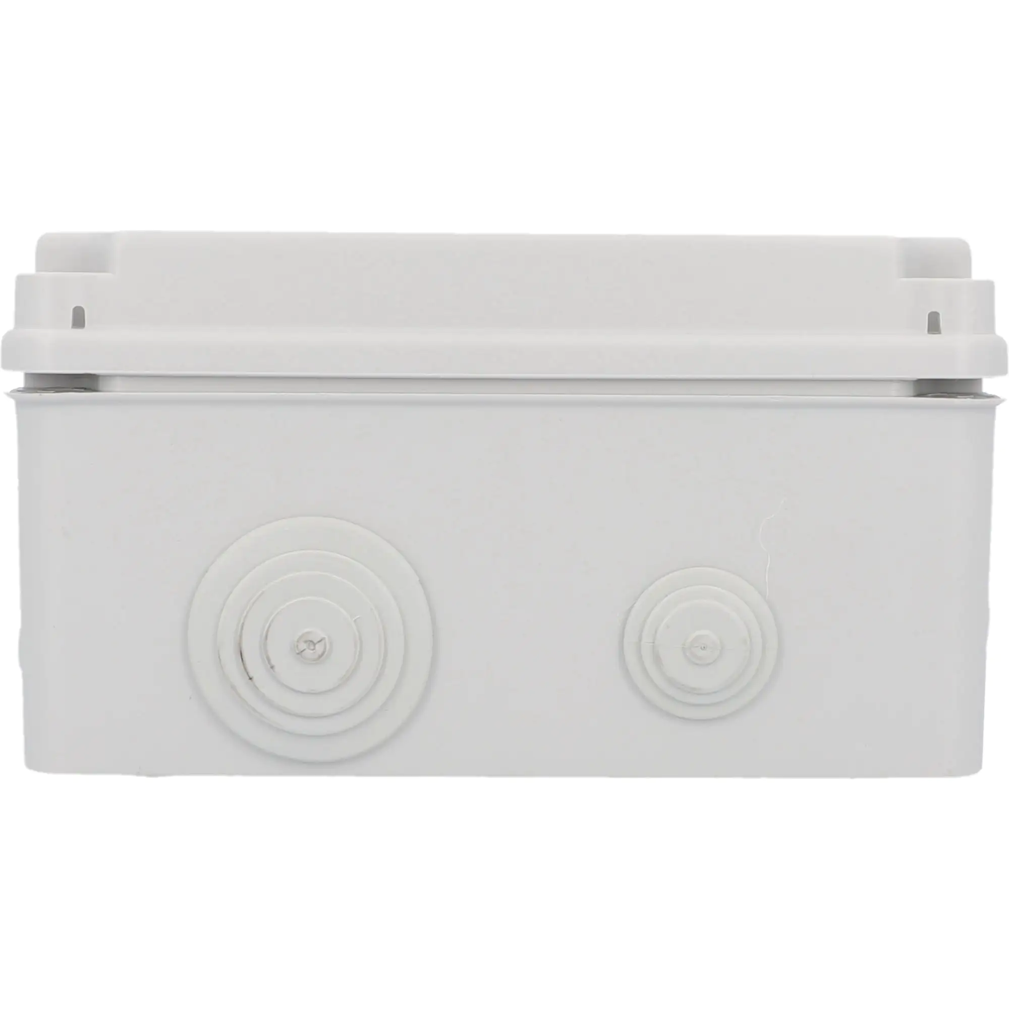 Aufputz- Abzweigdose IP65, mit Schraubdeckel, 250 x 104 x 195 mm, grau