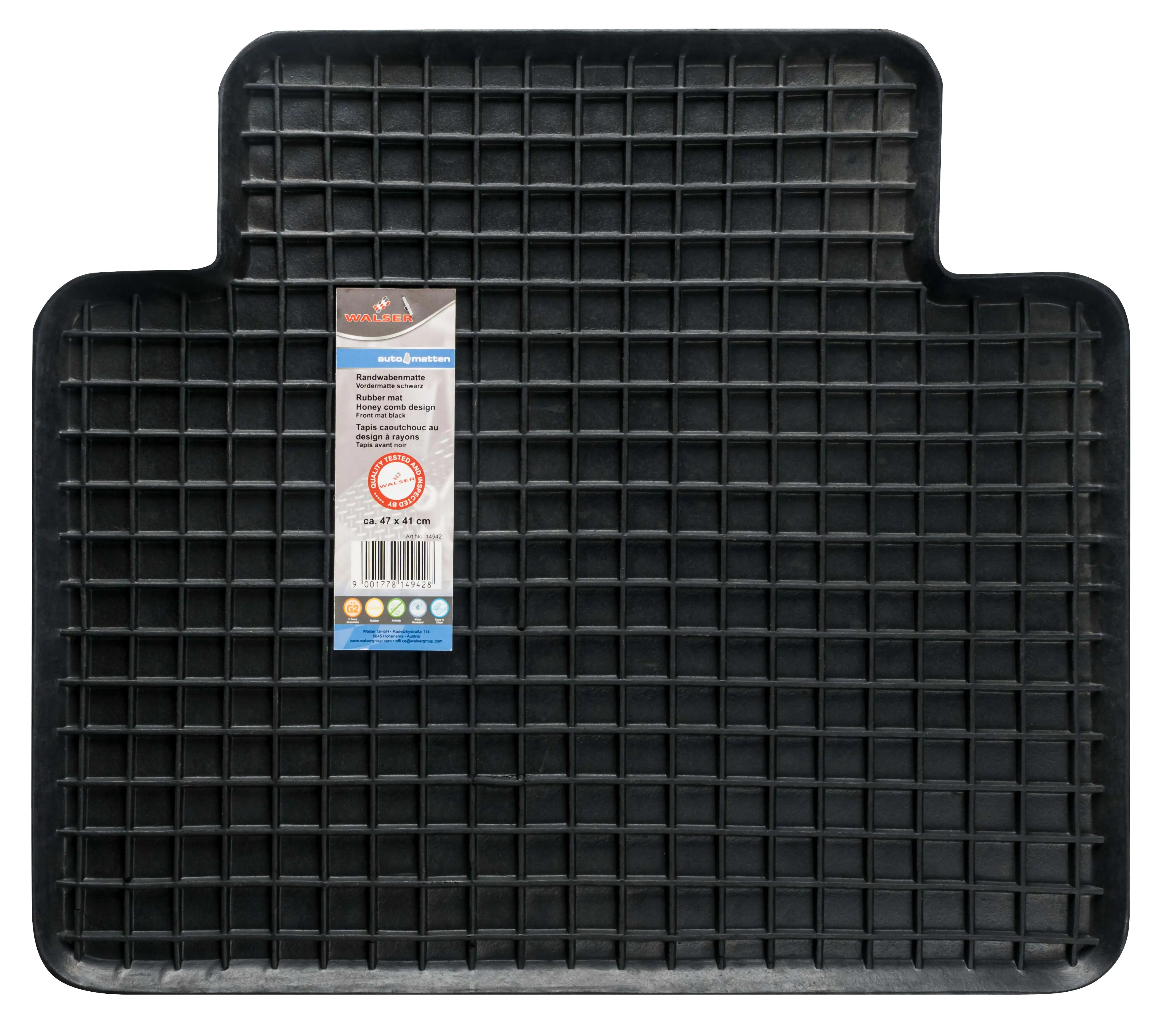 Walser Universal Fußmatte Wabenmatte 41x37cm schwarz 1-teilig