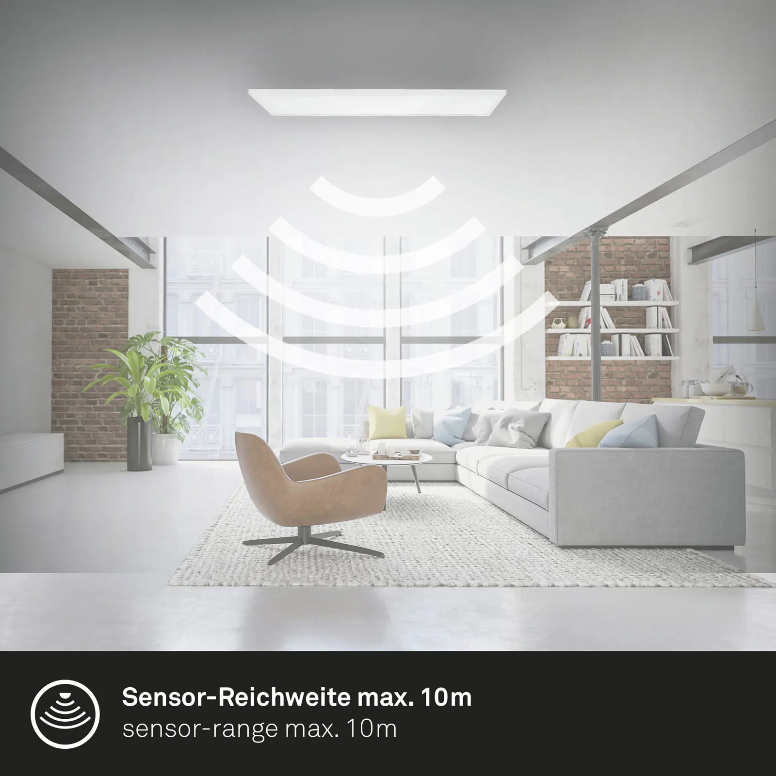 Briloner LED-Panelleuchte Piatto ultraflach Sensor weiß